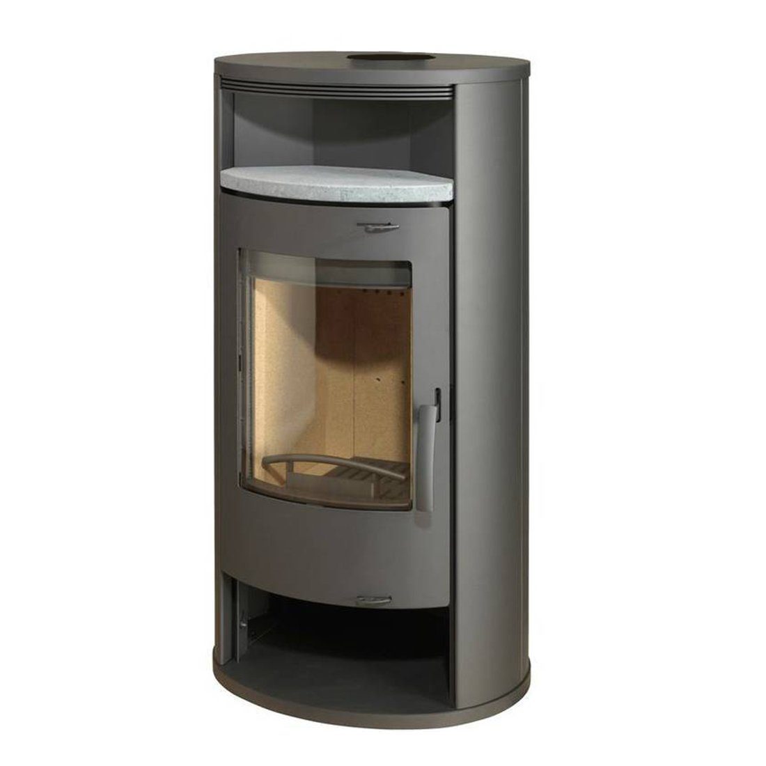 Thermia Kaminofen Olympus V1 Stahl gussgrau, 7 kW, Zeitbrand