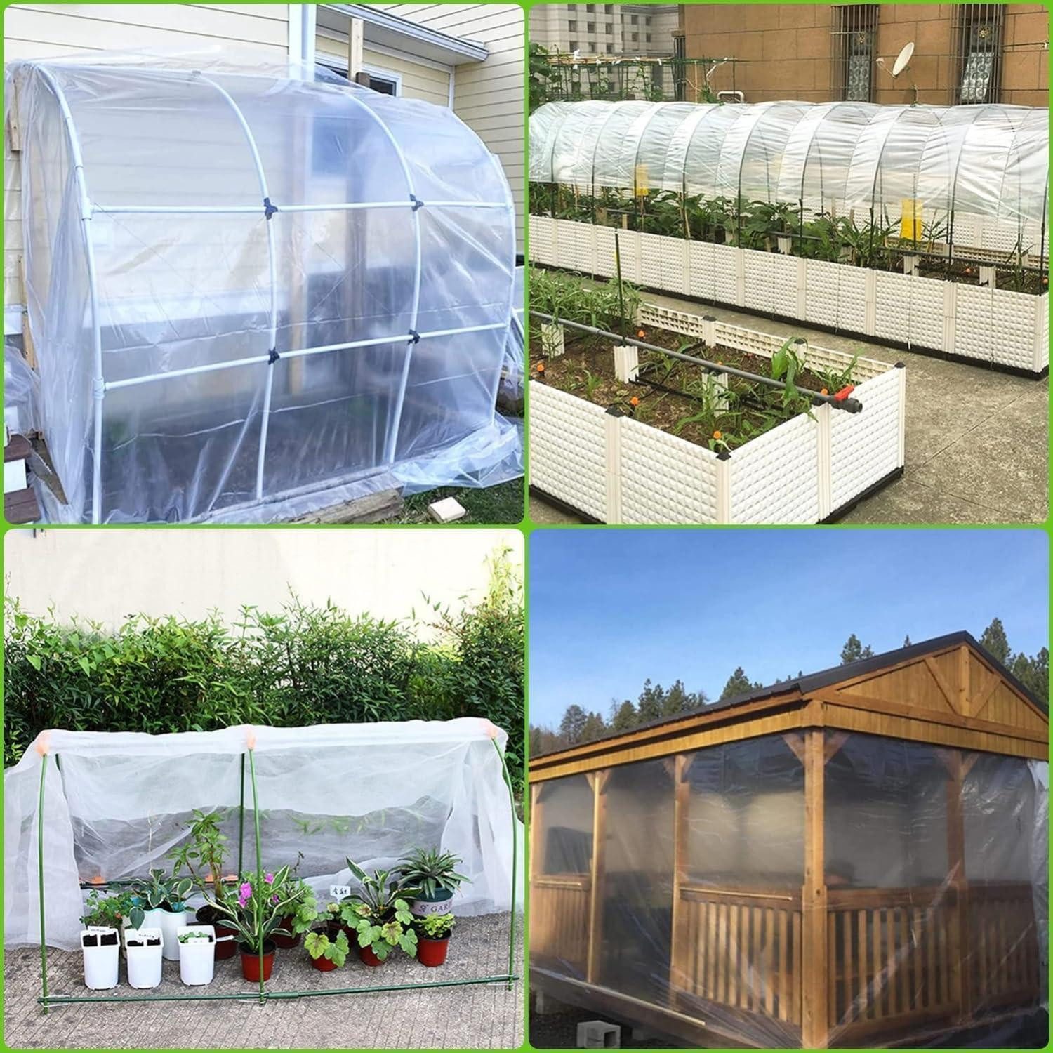 LuxusKollektion Abdeckhaube 2x3m Transparente Gewächshausfolie Extra Dick Reißfest Gartenfolie