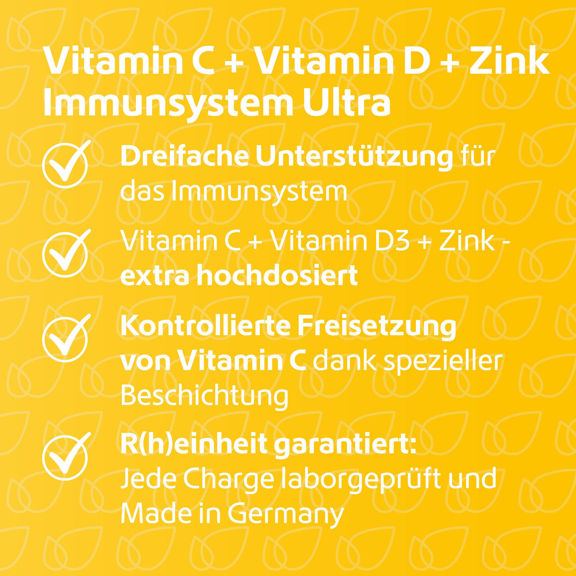 R(h)ein Nutrition Vitamin C + Vitamin D + Zink Immunsystem Ultra Kapseln, 120 St., 68.8 g