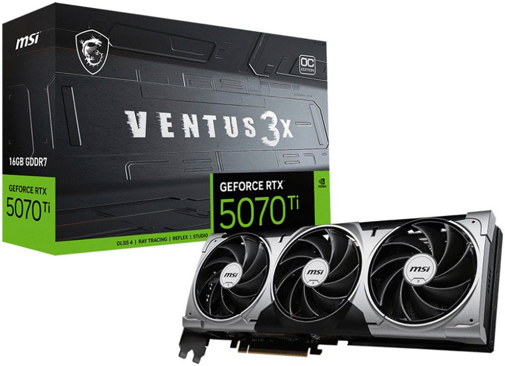 MSI GeForce RTX™ 5070 Ti 16G VENTUS 3X OC Grafikkarte (16 GB, GDDR7)