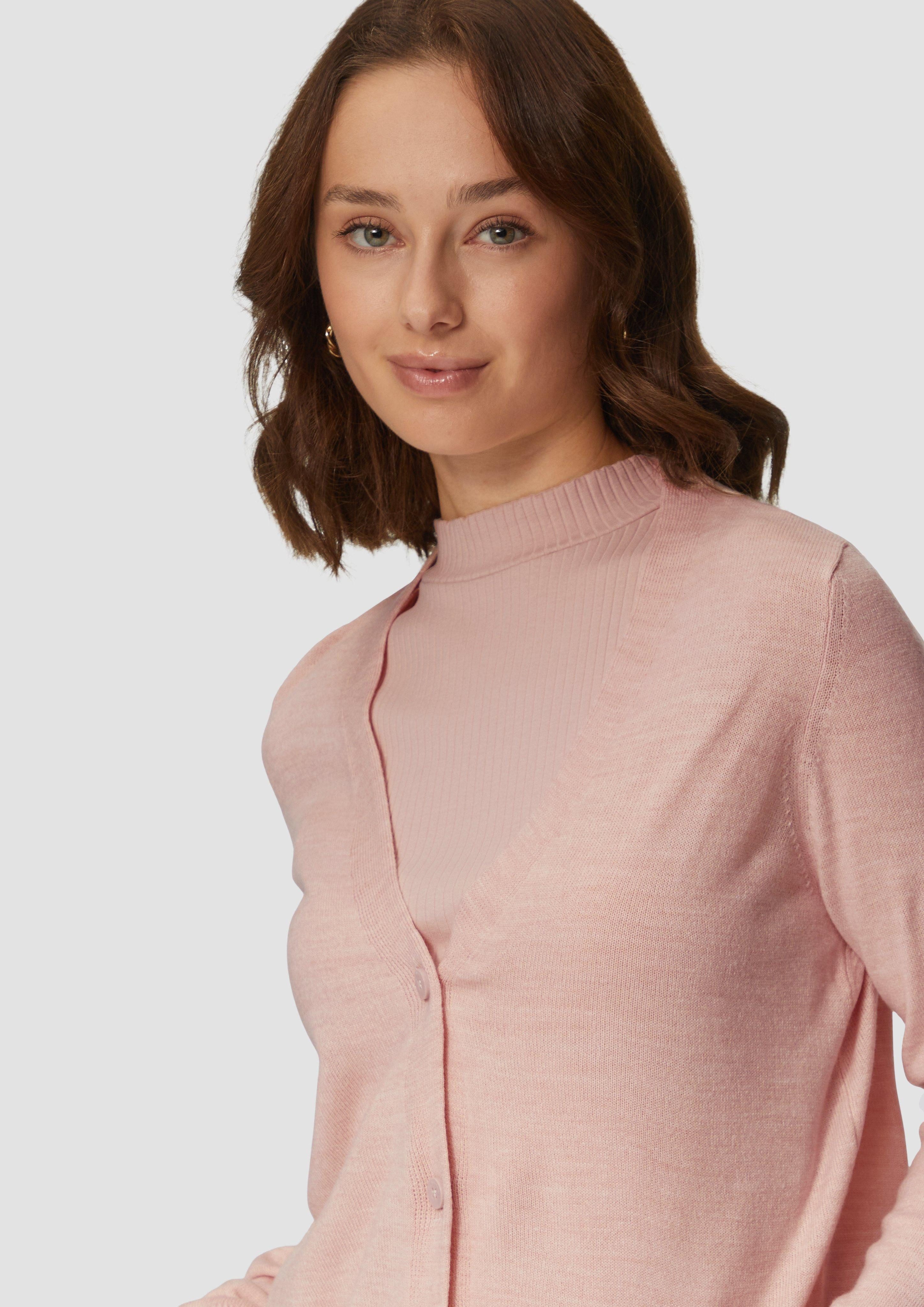 QS Funktionsjacke Verkürzte Strickjacke in melierter günstig online kaufen