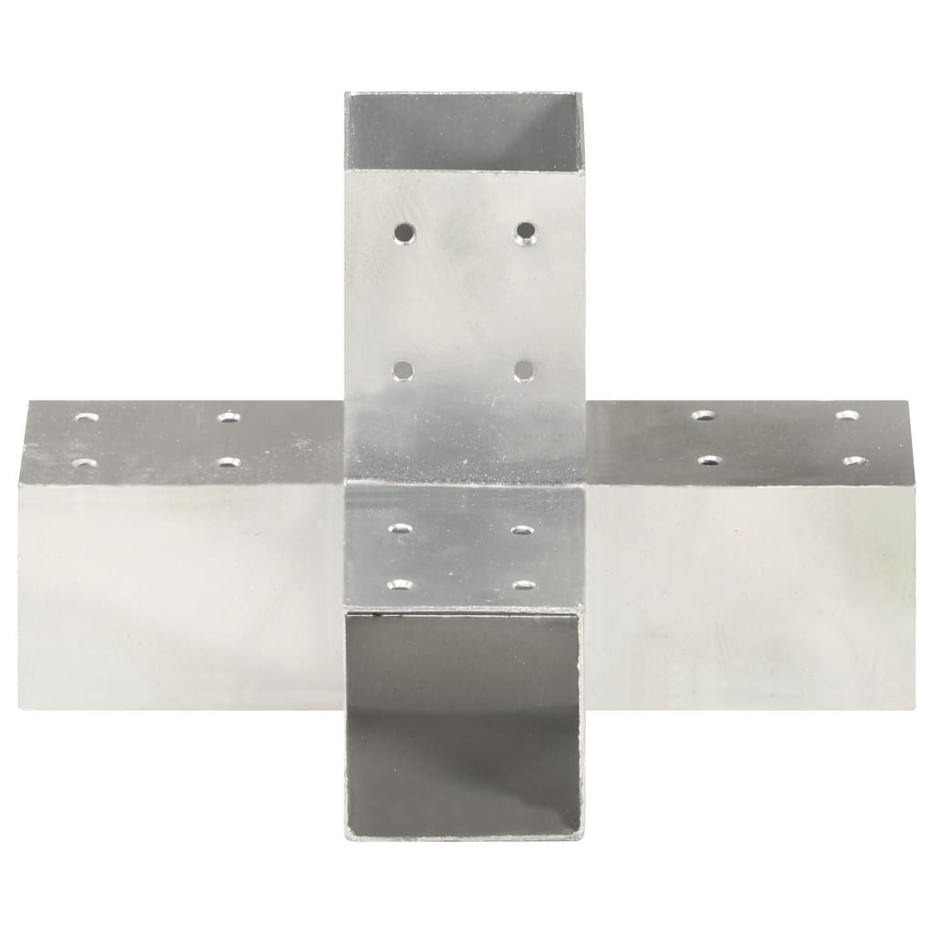 vidaXL Zaunpfosten Pfostenverbinder X-Form Verzinktes Metall 71 x 71 mm, (1-St)