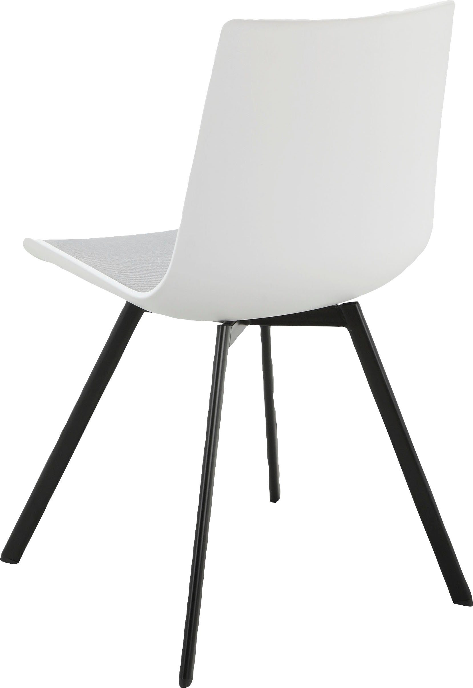 Sitzkissen, INOSIGN (2 Esszimmerstuhl Metall, cm grau aus festmontierte weiß Gestell St), Ayden 48 | Sitzhöhe