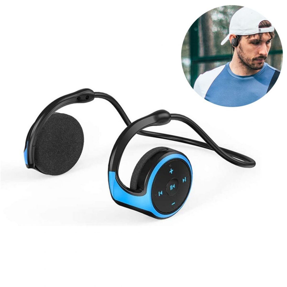 In-Ear-Kopfhörer Blau - mit Clear Kopfhörer Technologie Voice Capture Bluetooth Sport Jormftte