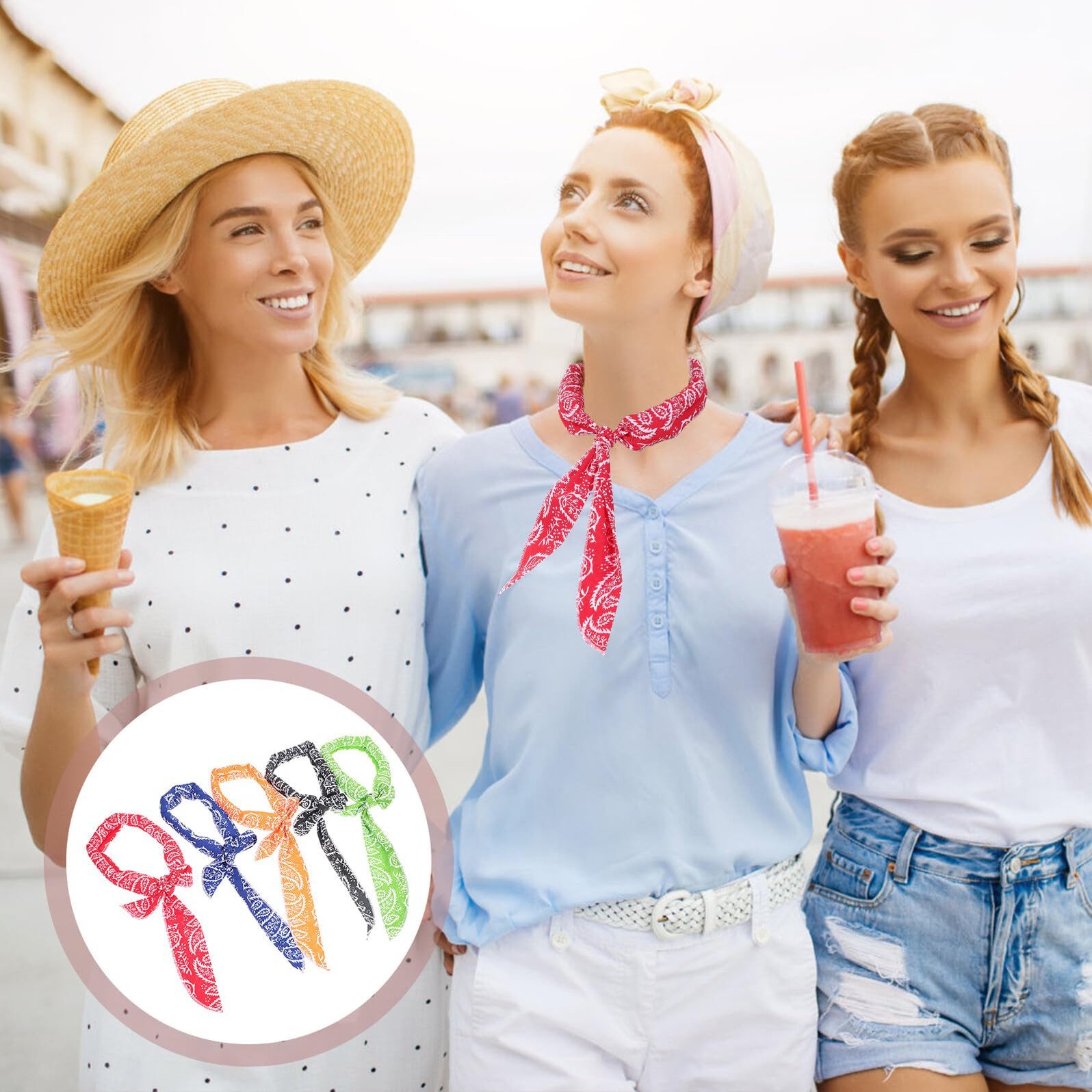 nsihing Sporthandtuch Kühlendes Handtuch, 5 Stück Ice Cooling Schal, (100 x 5 cm Sports Kühltuch für Männer und Frauen, 10-St), für Outdoor Schals und Sommerfes – Bild 3 von 5