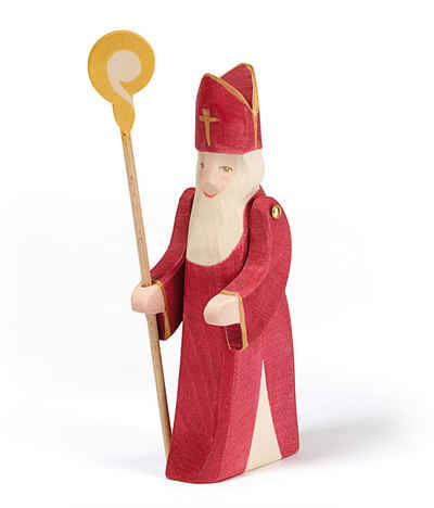 Ostheimer Spielfigur St. Nikolaus mit Stab II Spielfigur Holzfigur Made in Germany, (2-tlg), Made in Germany