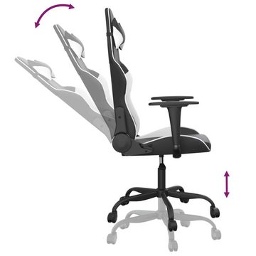 vidaXL Bürostuhl Gaming-Stuhl mit Massagefunktion Schwarz und Weiß Kunstleder