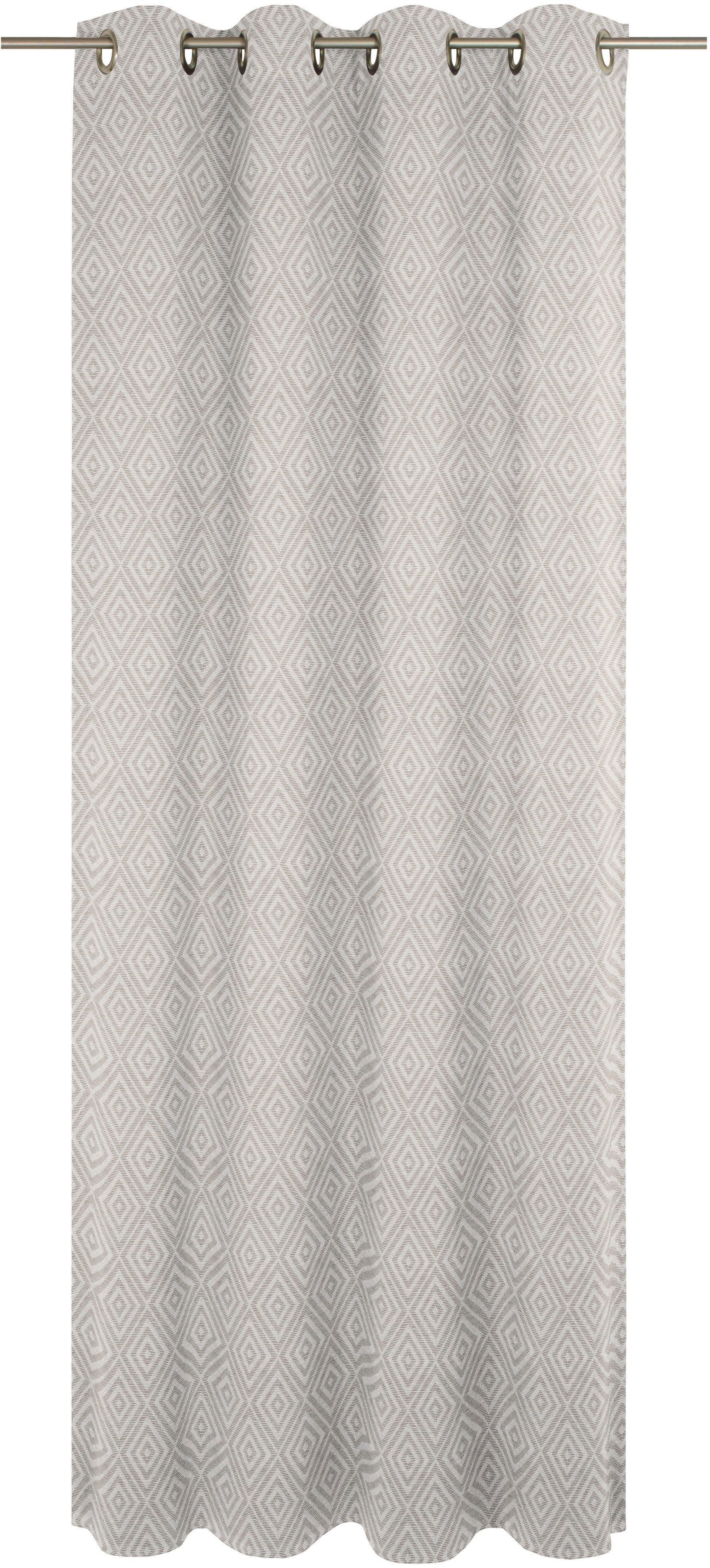 Vorhang Telfort, Wirth, Ösen (1 St), blickdicht, Jacquard braun