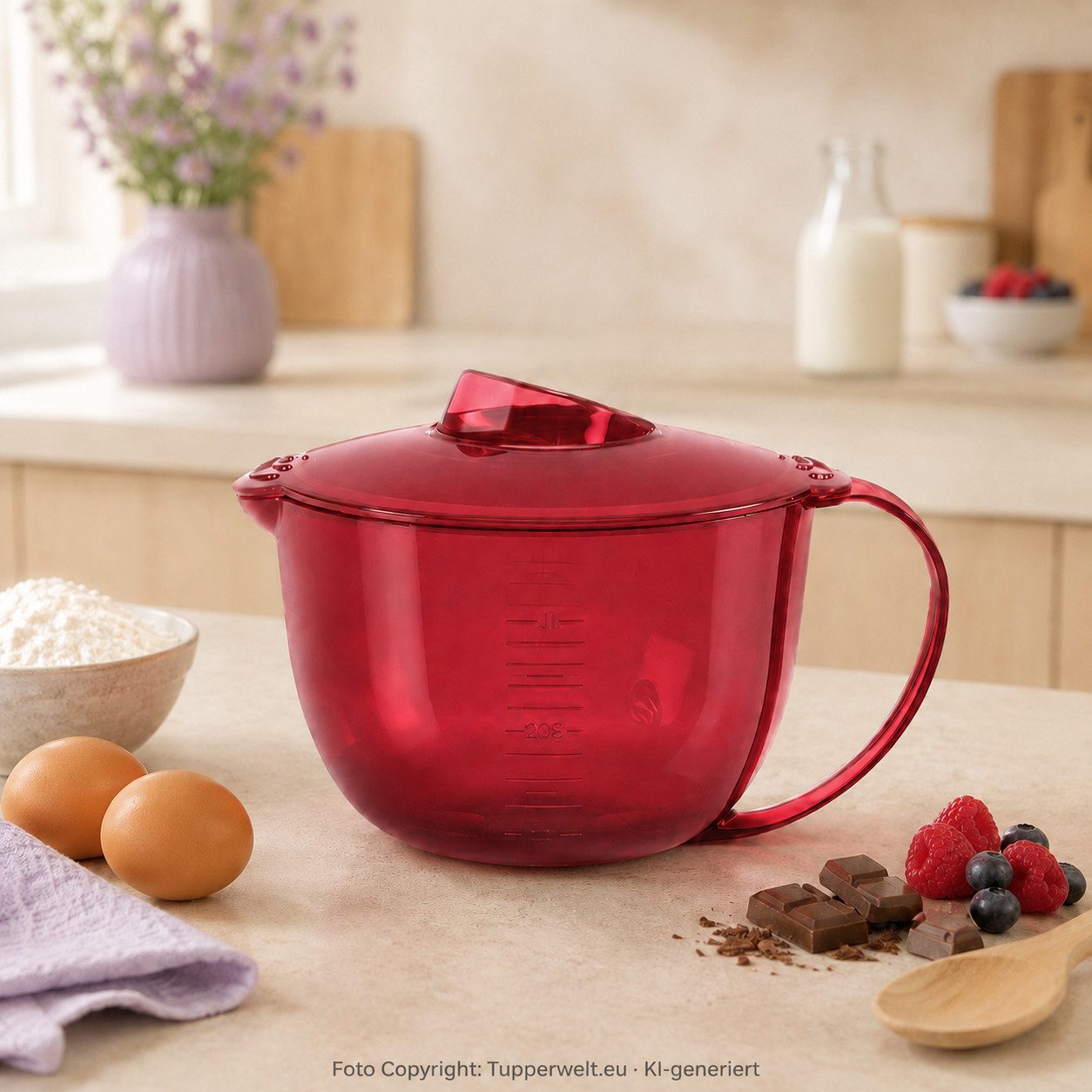 TUPPERWARE Mikrowellenbehälter Tupperware Microplus Kanne 1 l rot