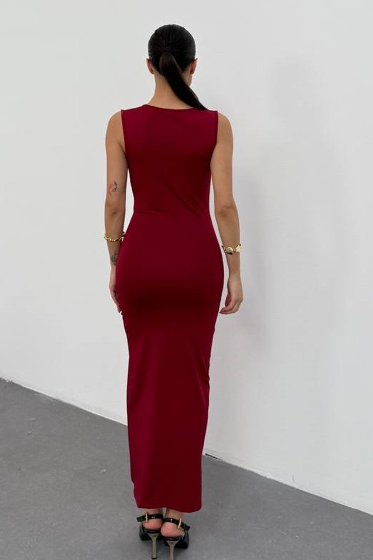 WOMAN VISION Maxikleid Ärmelloses langes Kleid mit Schlitz