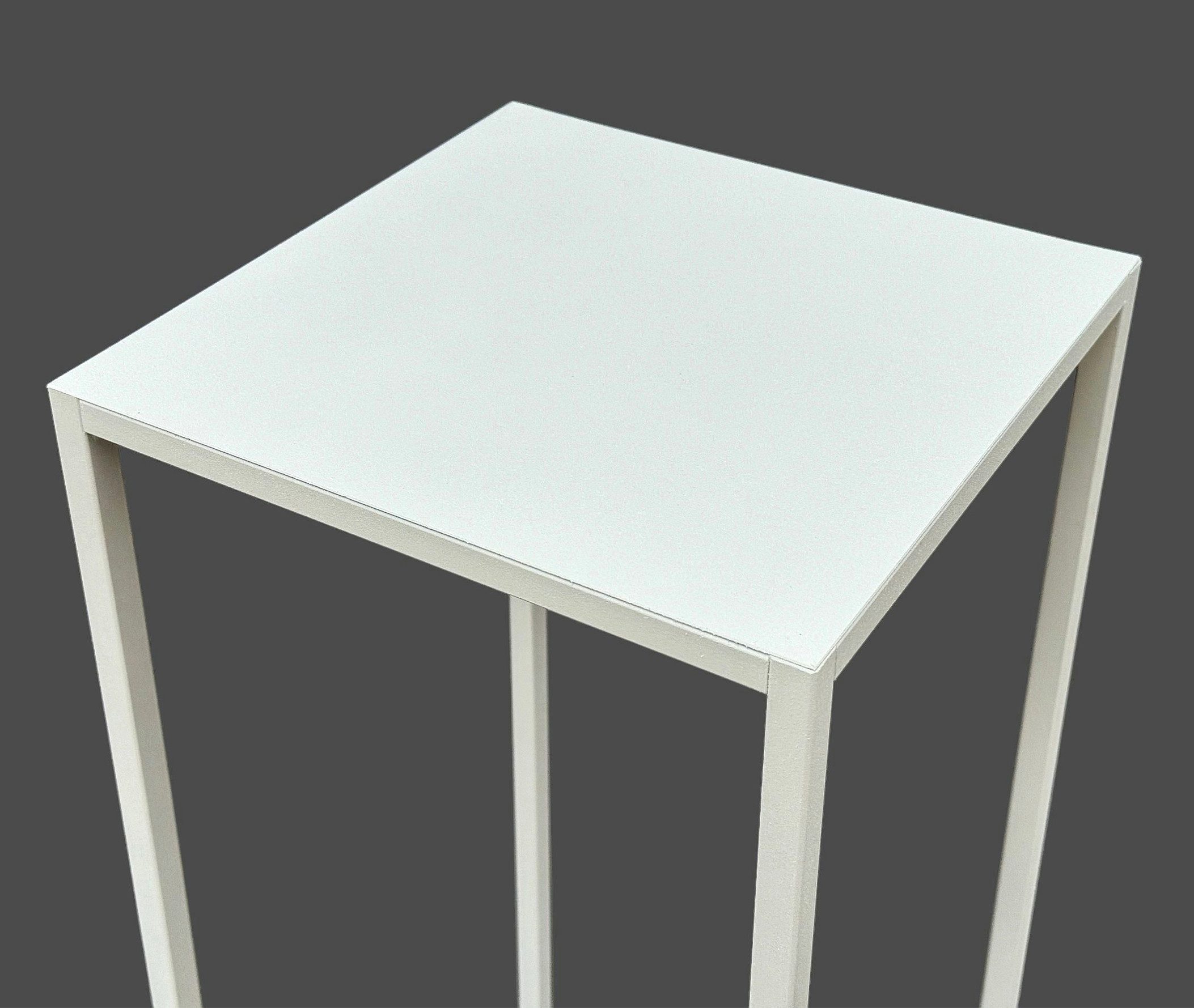 DanDiBo Blumenhocker Metall Weiß Eckig 100 cm Blumenhocker Beistelltisch – Bild 4 von 5