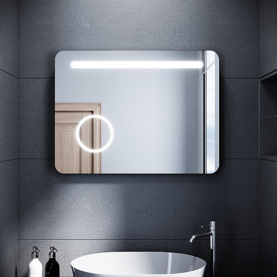 Wand Kosmetikspiegel Schminkspiegel Badspiegel mit LED Beleuchtung 5-fach Zoom 
