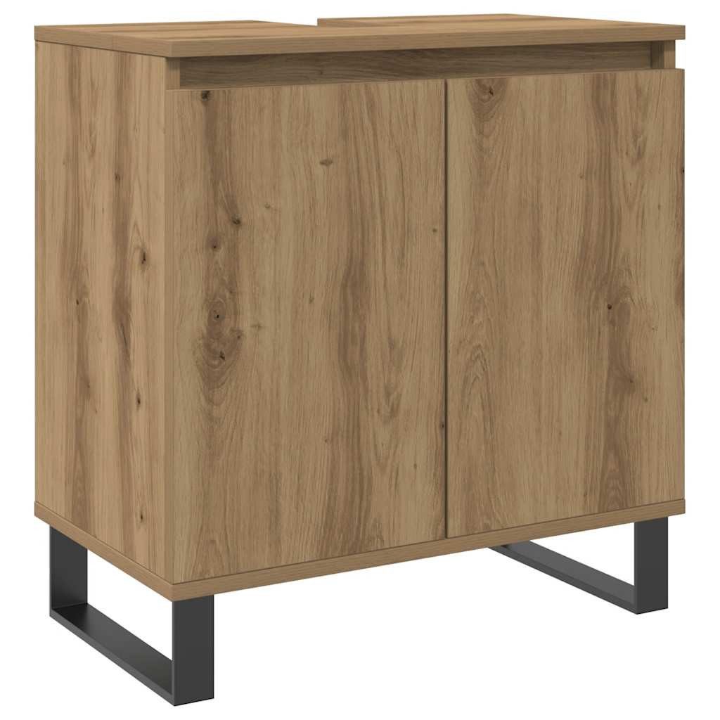 vidaXL Waschbeckenunterschrank Badschrank Artisan-Eiche 58x33x60 cm Holzwerkstoff