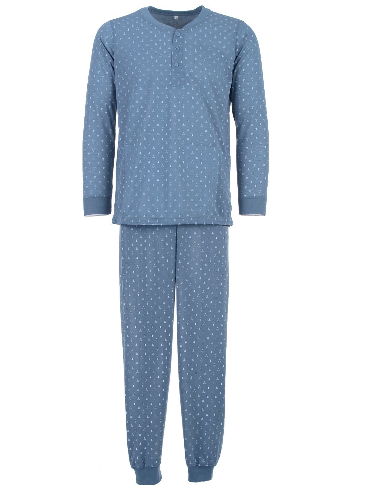 Lucky Schlafanzug Pyjama Set Langarm - Pfeil graublau