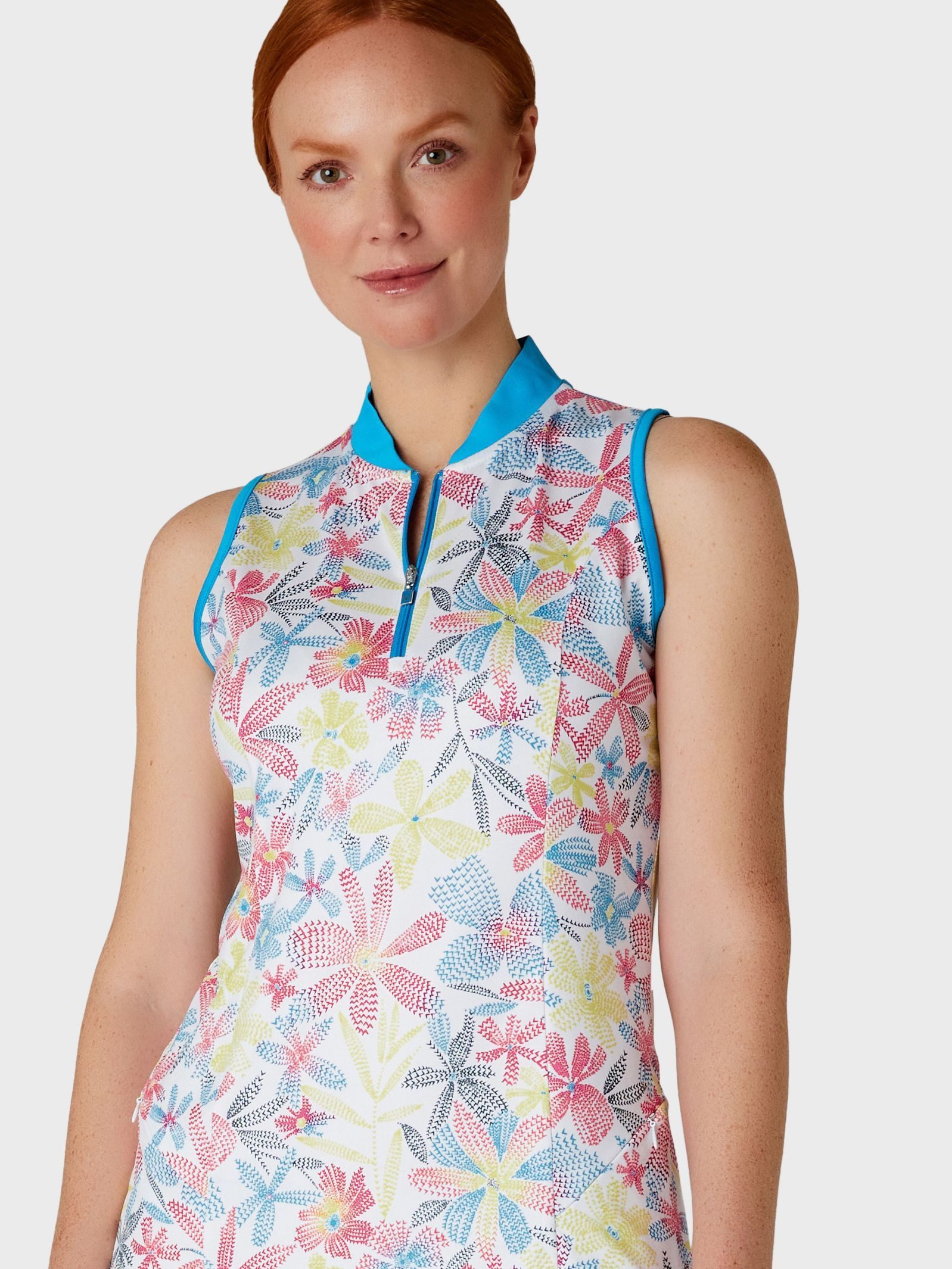 Callaway Golfrock Callaway Chevron Floral Print Flounce Golf Dress Damen (1-tlg) UV-Schutz,Stretch