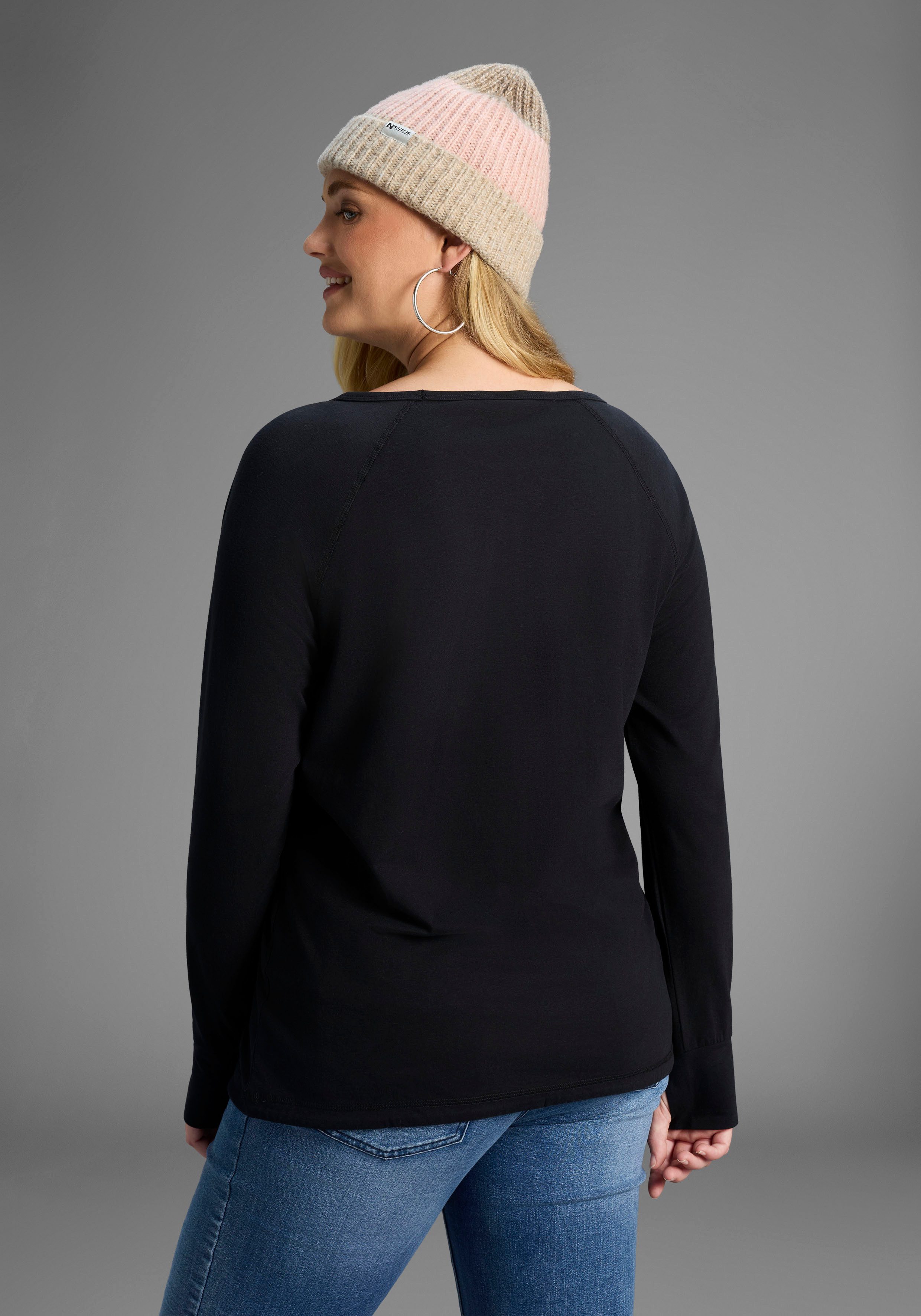 KangaROOS Langarmshirt Langarm, für Büro und Freizeit, große Größen günstig online kaufen