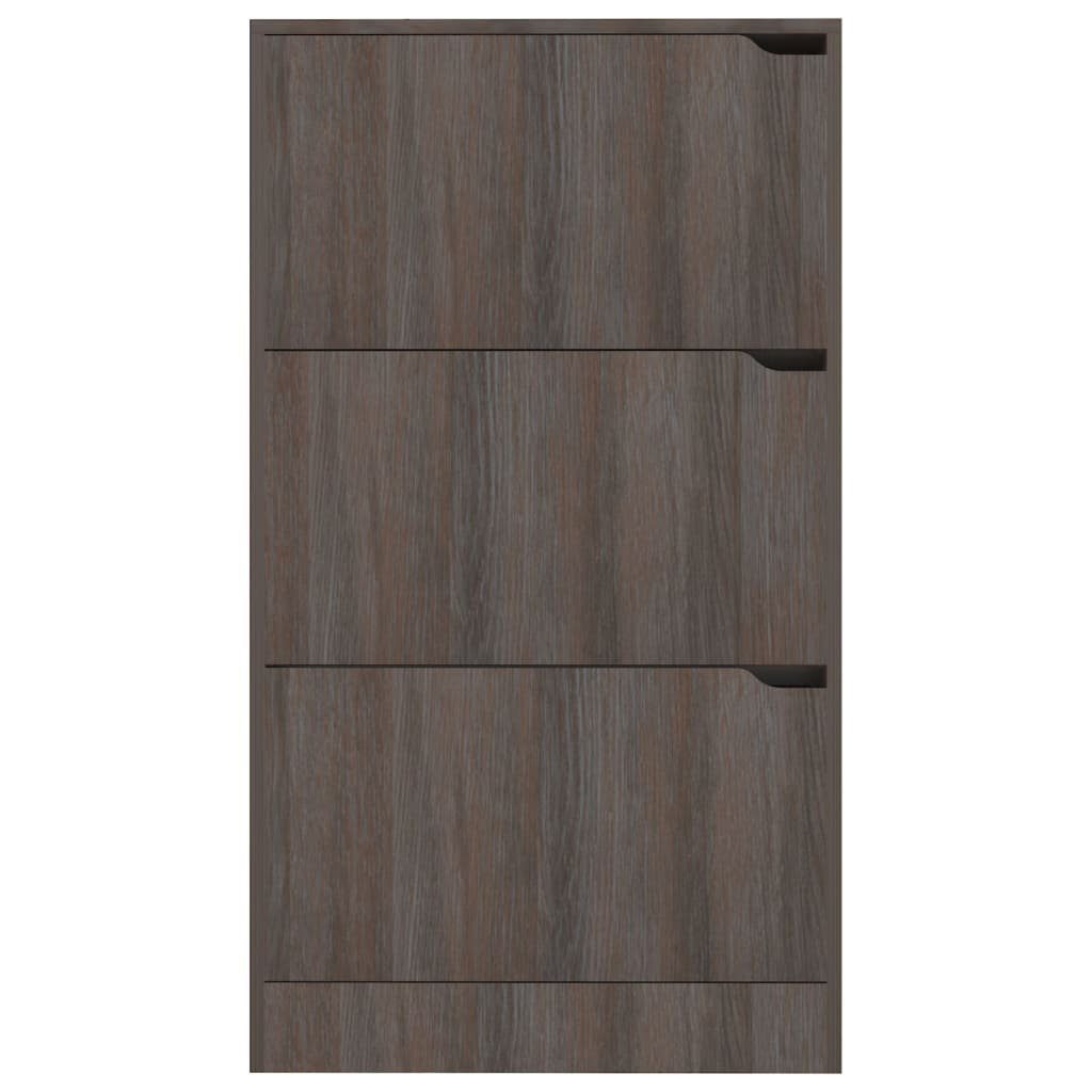 3 Sonoma-Eiche Türen mit Schuhschrank 59x24x105cm Grau furnicato