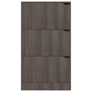 furnicato Schuhschrank mit 3 Türen Grau Sonoma-Eiche 59x24x105cm