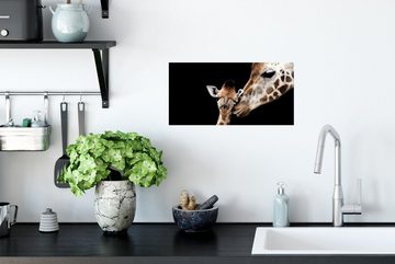MuchoWow Wandsticker Giraffe - Tiere - Schwarz - Porträt - Tiere (1 St), Wandaufkleber, Repositionierbar, Wandtattoo, Selbstklebend, Sticker