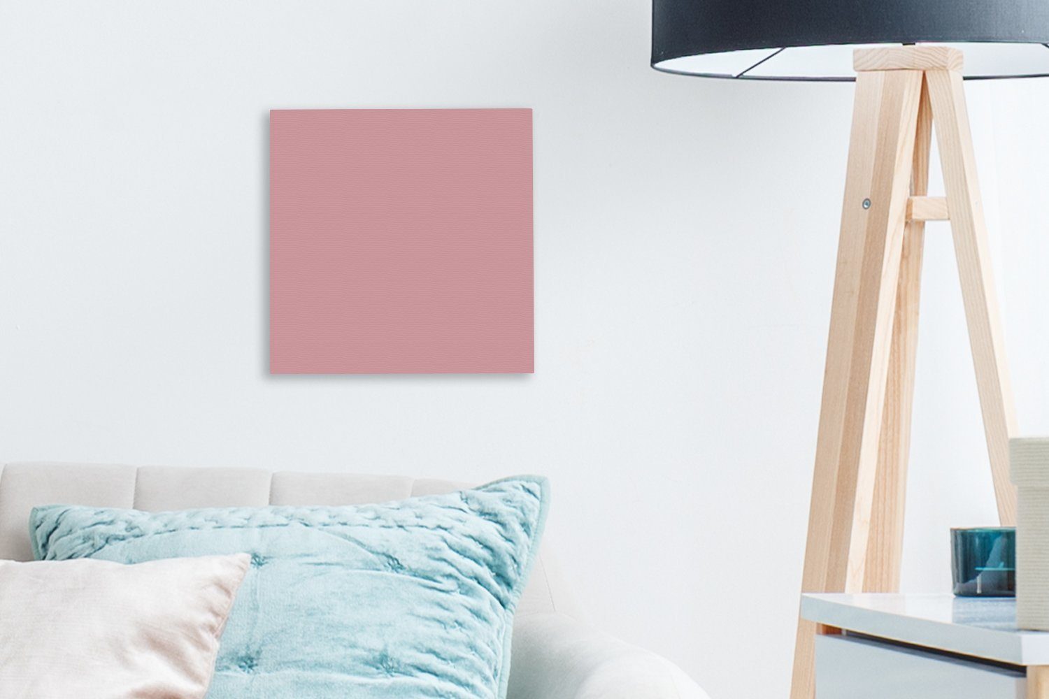 OneMillionCanvasses® Wohnzimmer - Farbe, bunt St), - Farben Schlafzimmer Bilder (1 - Leinwandbild Leinwand Einfarbig Rosa für Innenraum -