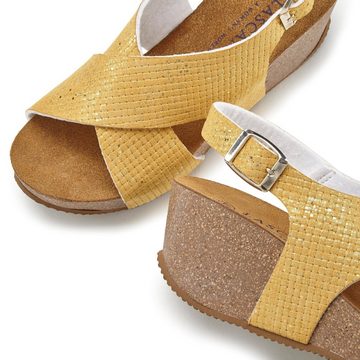 LASCANA Sandalette Sandalette, Sommerschuh mit Keilabsatz und Korkfußbett