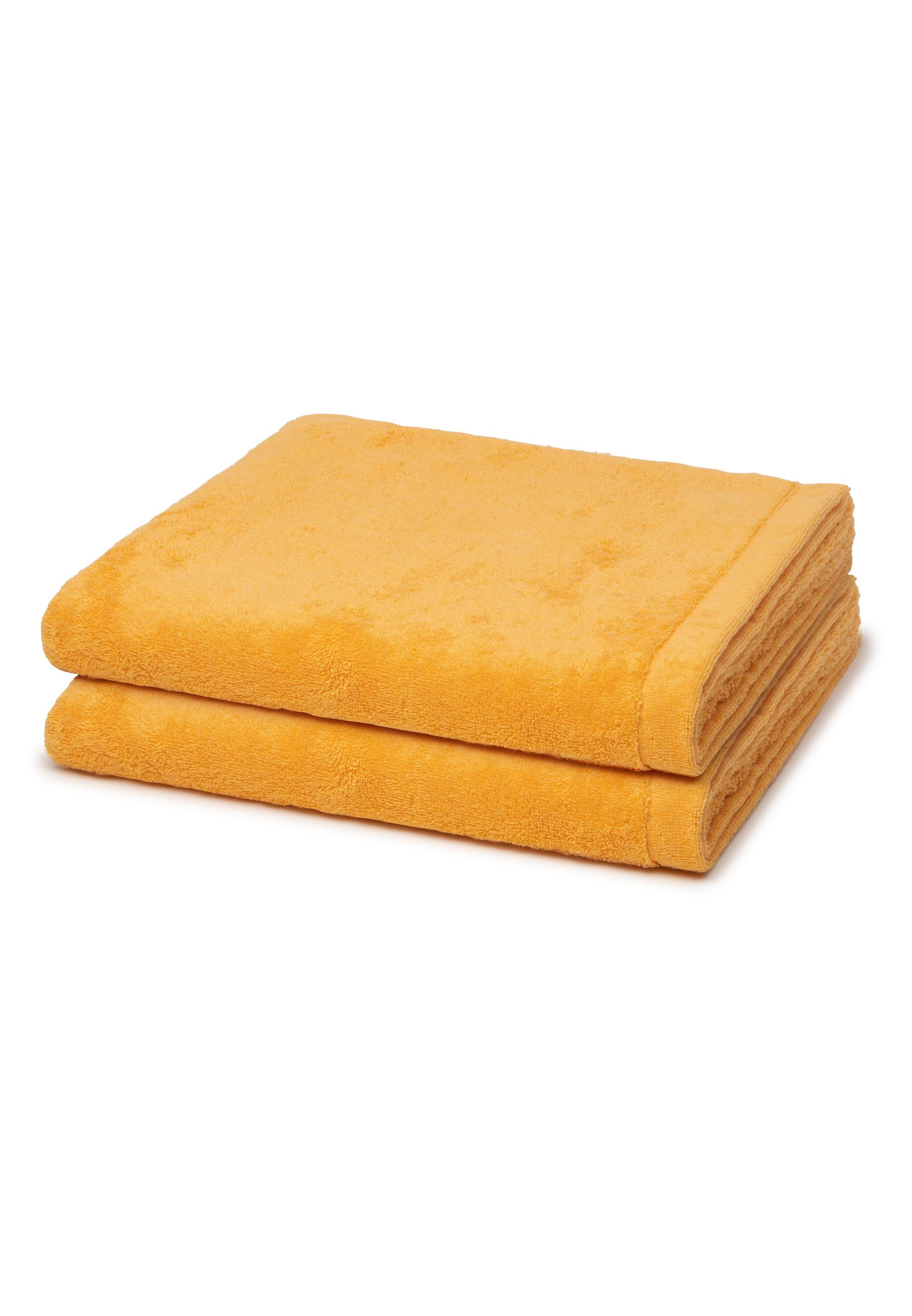 Cawö Handtuch Set Lifestyle, Walkfrottee, (Spar-Set, 2-tlg), 2 X Duschtuch im Set - Baumwolle - Weich und extra flauschig Apricot