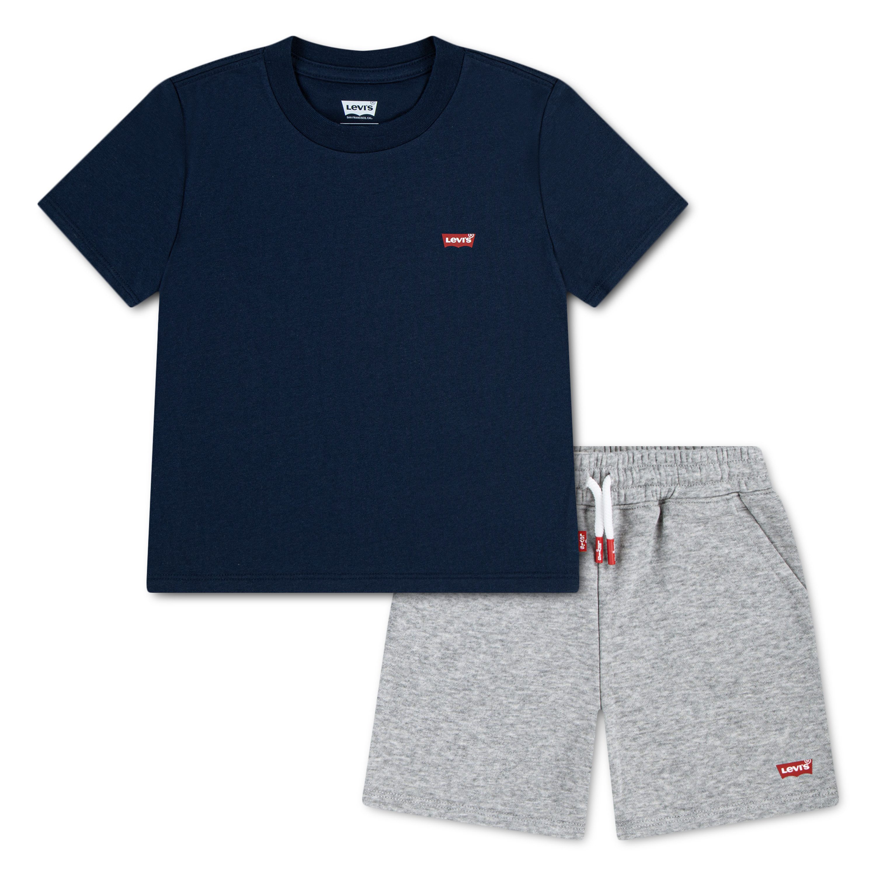 Levi's® Kids T-Shirt & Sweatbermudas LVB BATWING TEE & KNIT SHORT (Set, 2-tlg) mit kleinem Logo-Batwing-Print