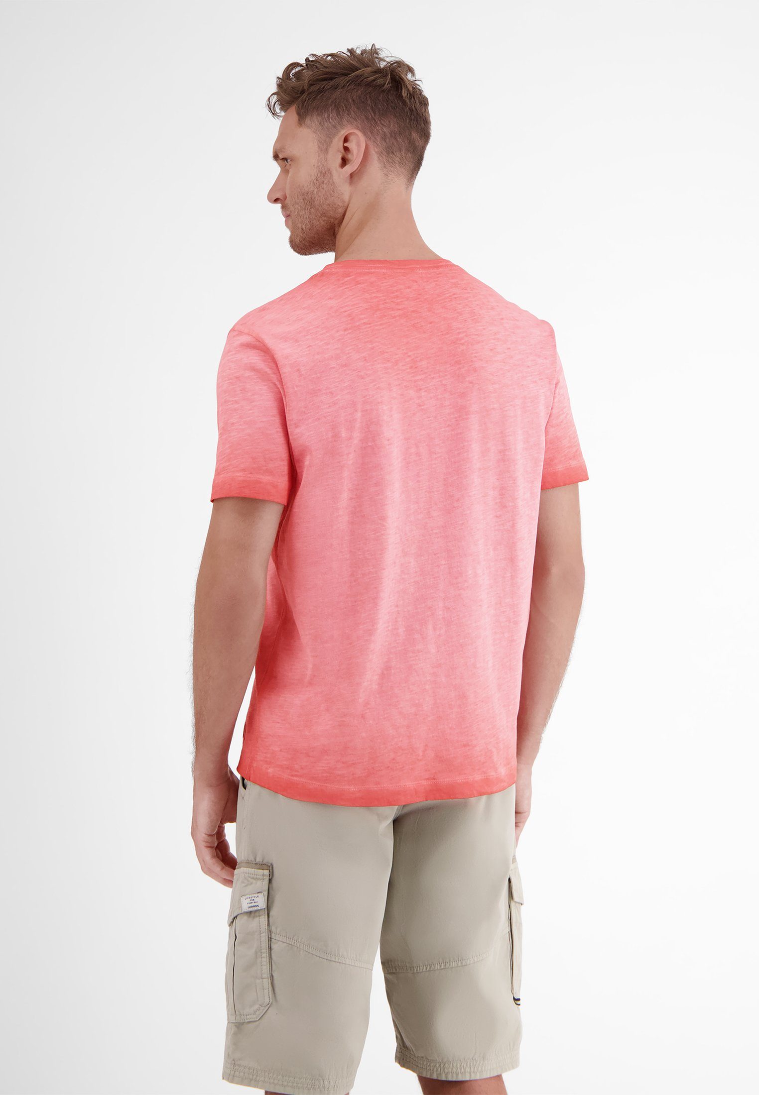 HIBISCUS LERROS RED LERROS faded V-Shirt V-Neck-Shirt, melange
