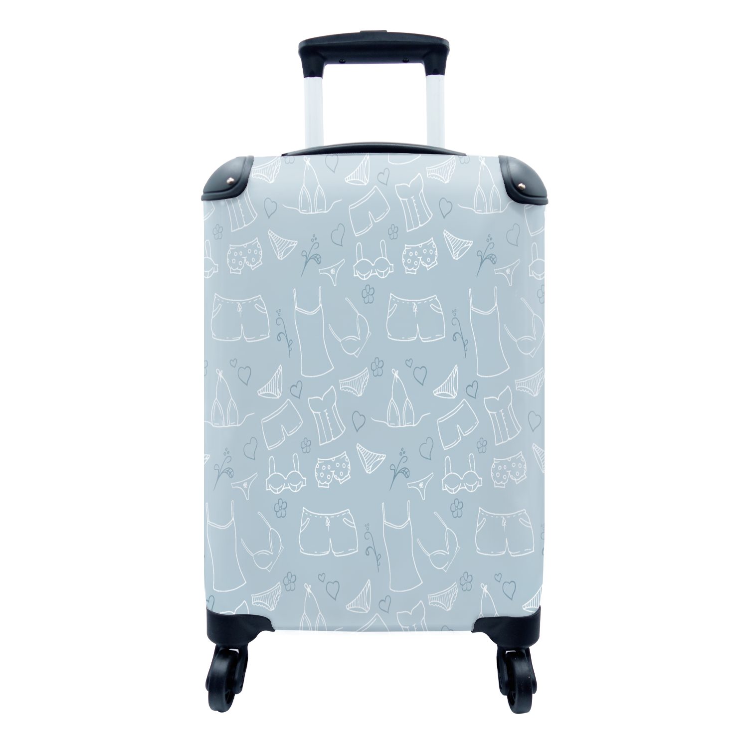 Reisetasche Ferien, - Trolley, Unterwäsche Muster, rollen, mit MuchoWow Handgepäck Reinigung Rollen, für Reisekoffer 4 Handgepäckkoffer -