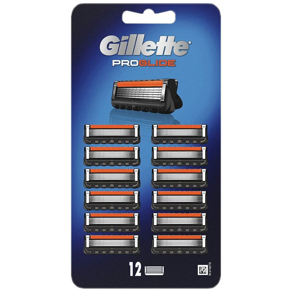 Gillette Rasierklingen ProGlide, 12-tlg., 12er Pack, Ultra-scharfe Klingen für präzise, komfortable Rasur