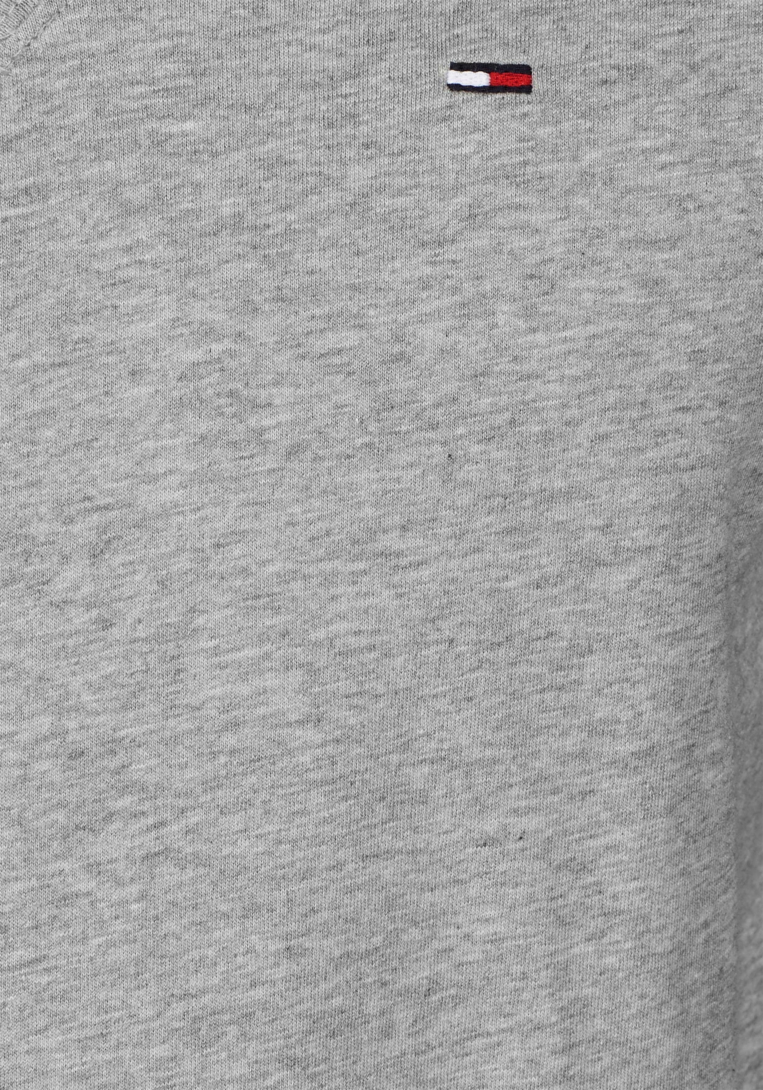 grey 038 ORIGINAL mit TJM und light heather NECK V TEE Logo-Flag Tommy dezenter V-Ausschnitt Jeans JERSEY T-Shirt