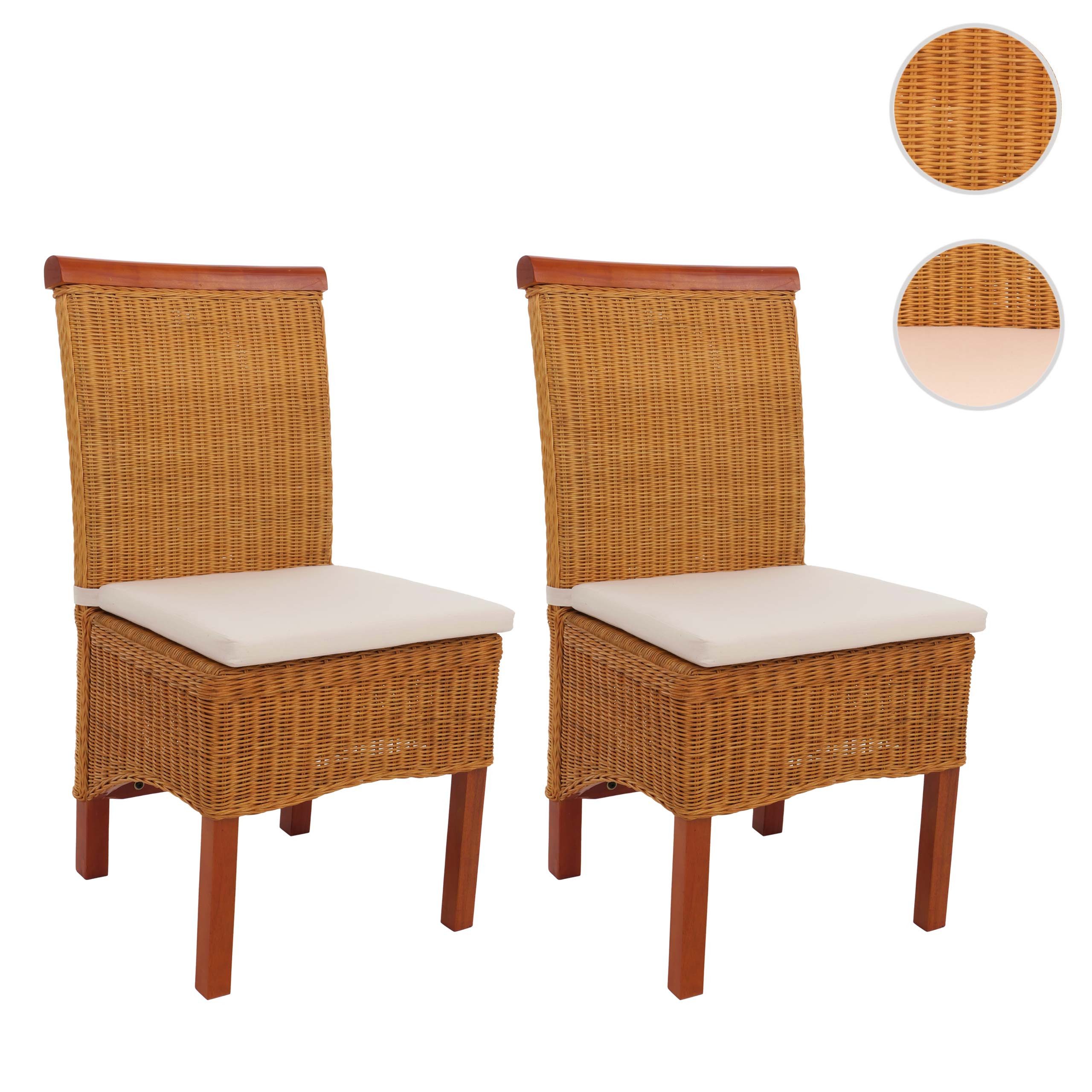 MCW Esszimmerstuhl Var-M42-2 (Set, 2 St), 2er-Set, geflochten, Beine aus Holz