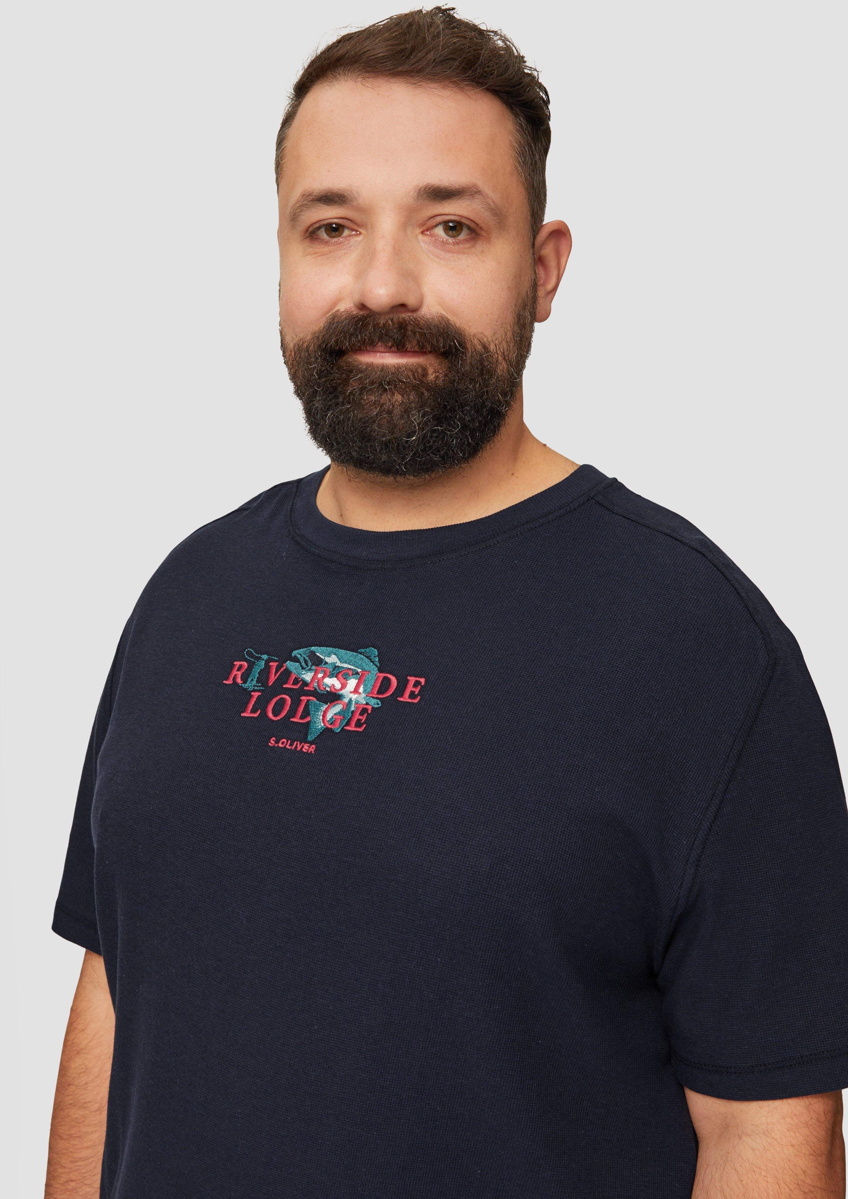 s.Oliver Kurzarmshirt T-Shirt mit Stickerei aus günstig online kaufen