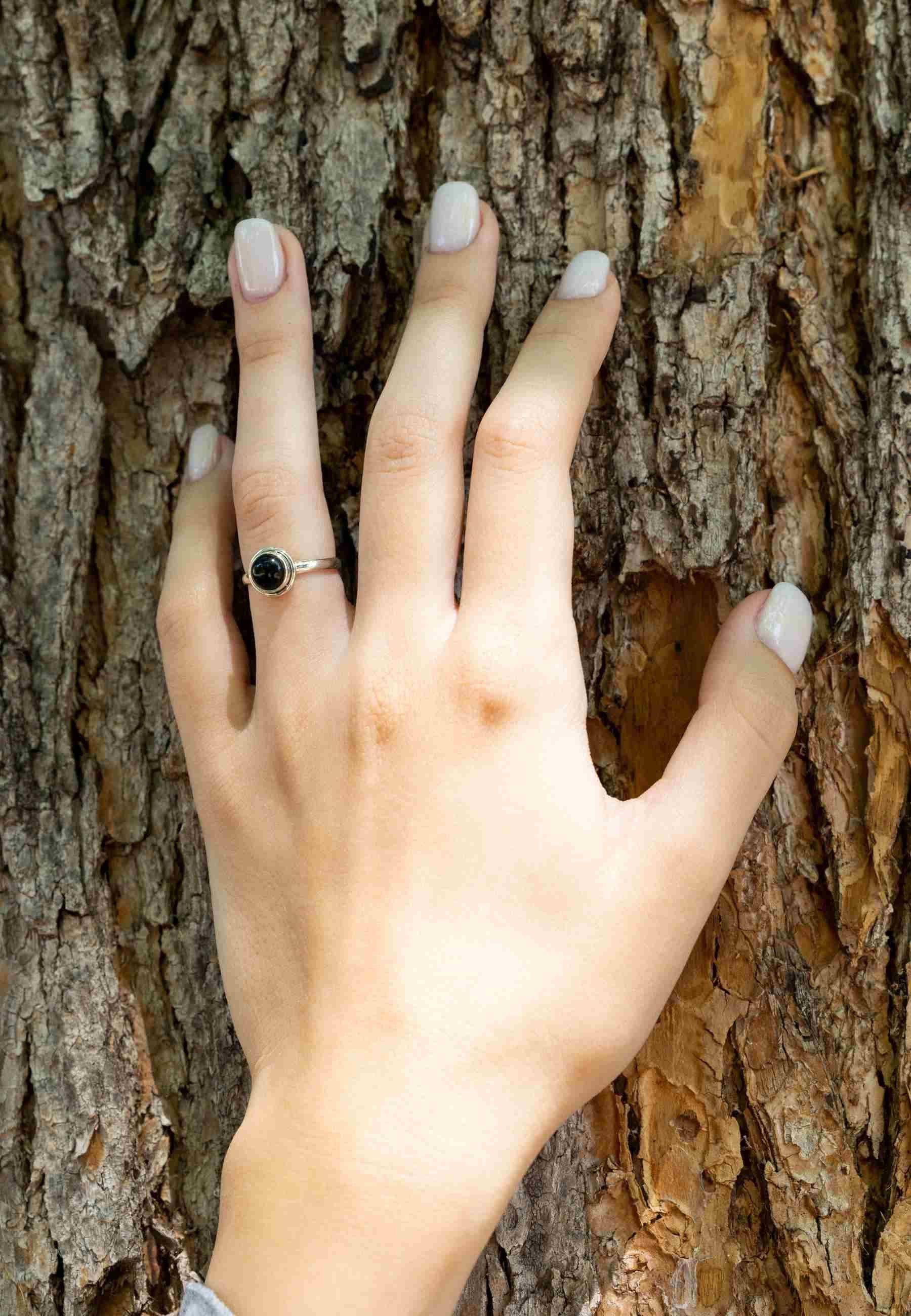 mantraroma Silberring HULETTI aus 925 Silber mit Onyx (Ring mit Schmuckbeut günstig online kaufen