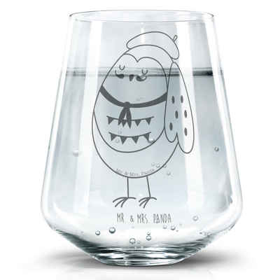 Mr. & Mrs. Panda Glas Eule Frankreich - Transparent - Geschenk, Wasserglas, französisch, Tr, Premium Glas, Elegantes Design