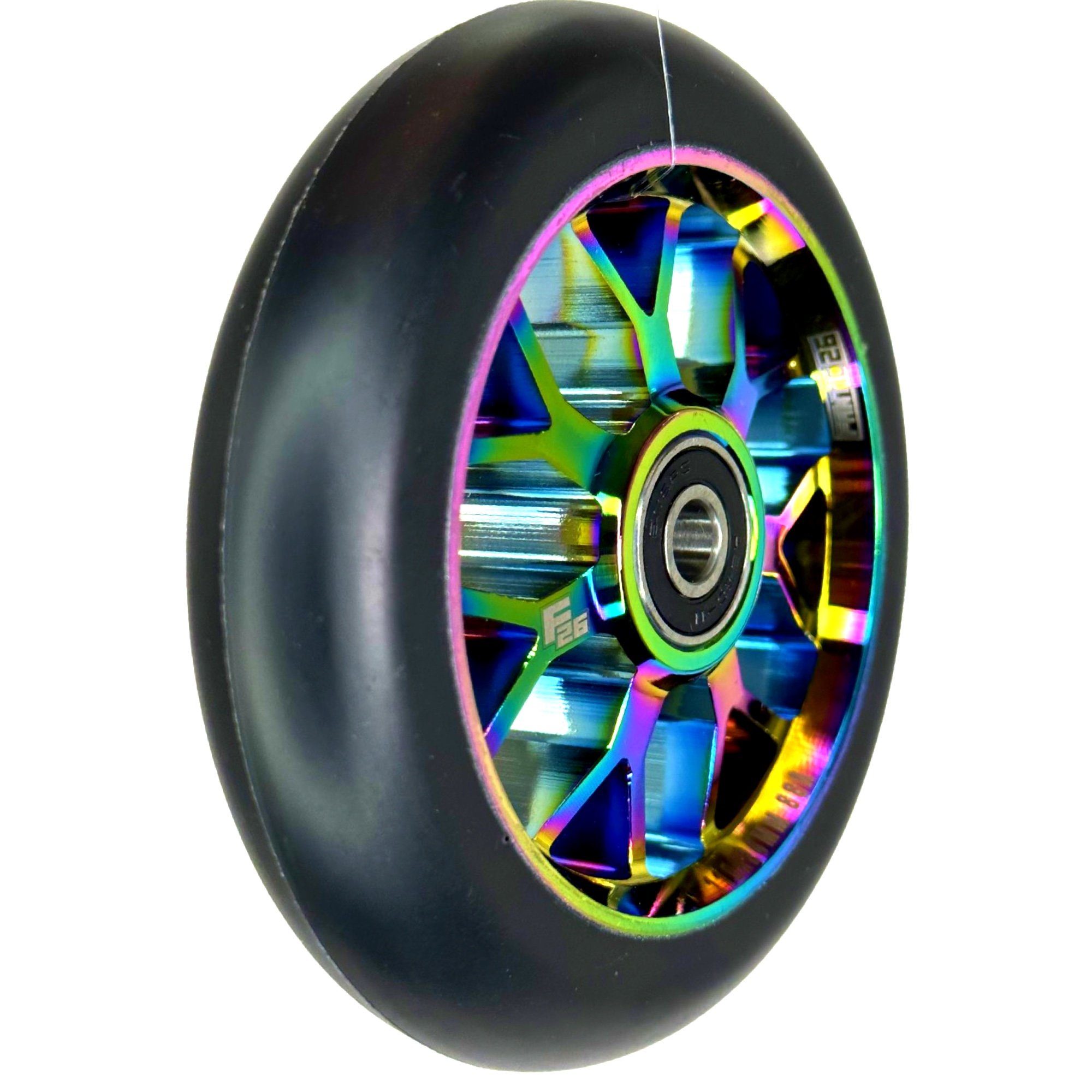Fantic26 Stuntscooter Fantic26 Spy7 Stunt-Scooter Rolle 110mm Abec11 Neochrome/Pu Schwarz
