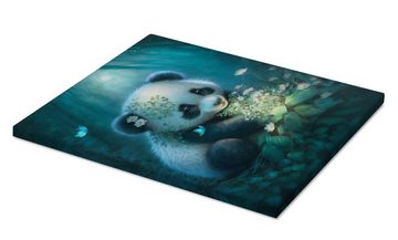 Posterlounge Leinwandbild Dolphins DreamDesign, Baby Panda Bär im Zauberwald, Babyzimmer Kindermotive
