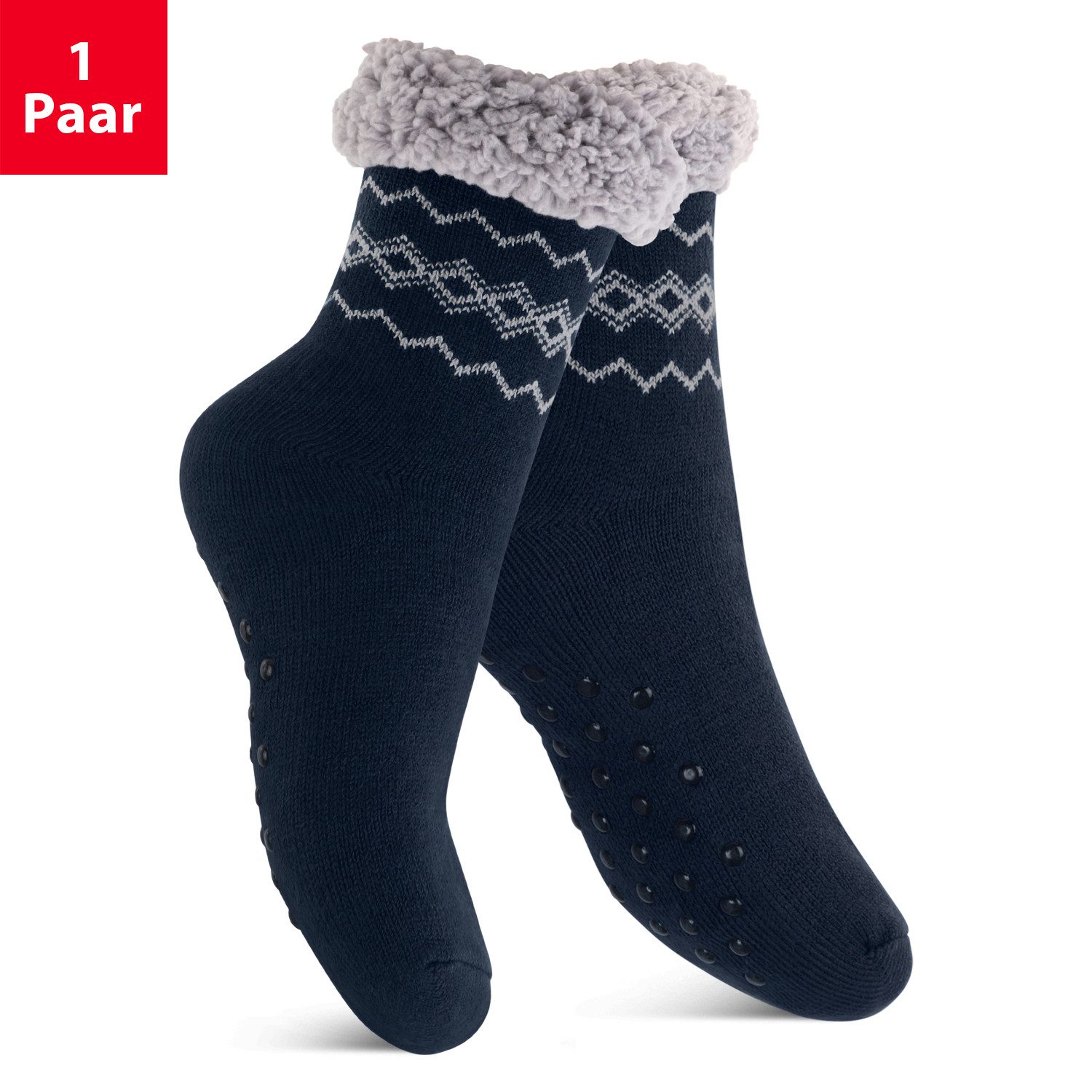 Footstar ABS-Socken Winter Носки для дома Damen & Herren 1er oder 2er Мягкие носочки