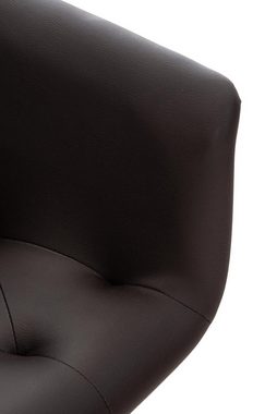 TPFLiving Esszimmerstuhl Lamfol mit hochwertig gepolsterter Sitzfläche - Konferenzstuhl (Küchenstuhl - Esstischstuhl - Wohnzimmerstuhl), Gestell: Metall schwarz - Sitzfläche: Kunstleder braun