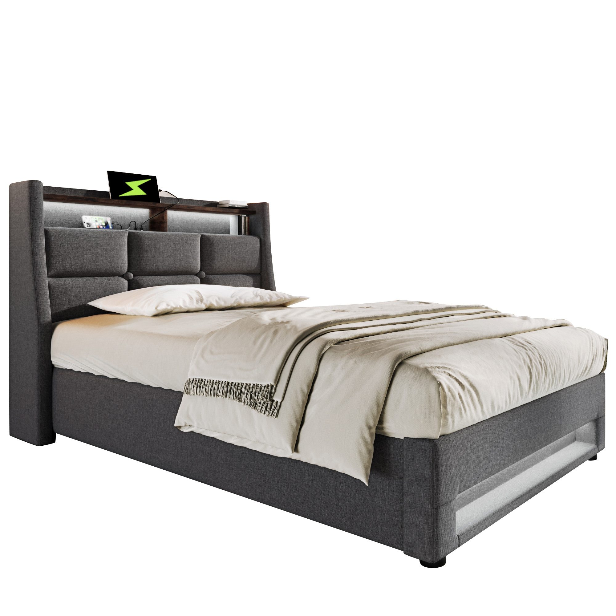 REDOM Polsterbett (Jugendbett mit USB Ladeanschluss, günstig online kaufen