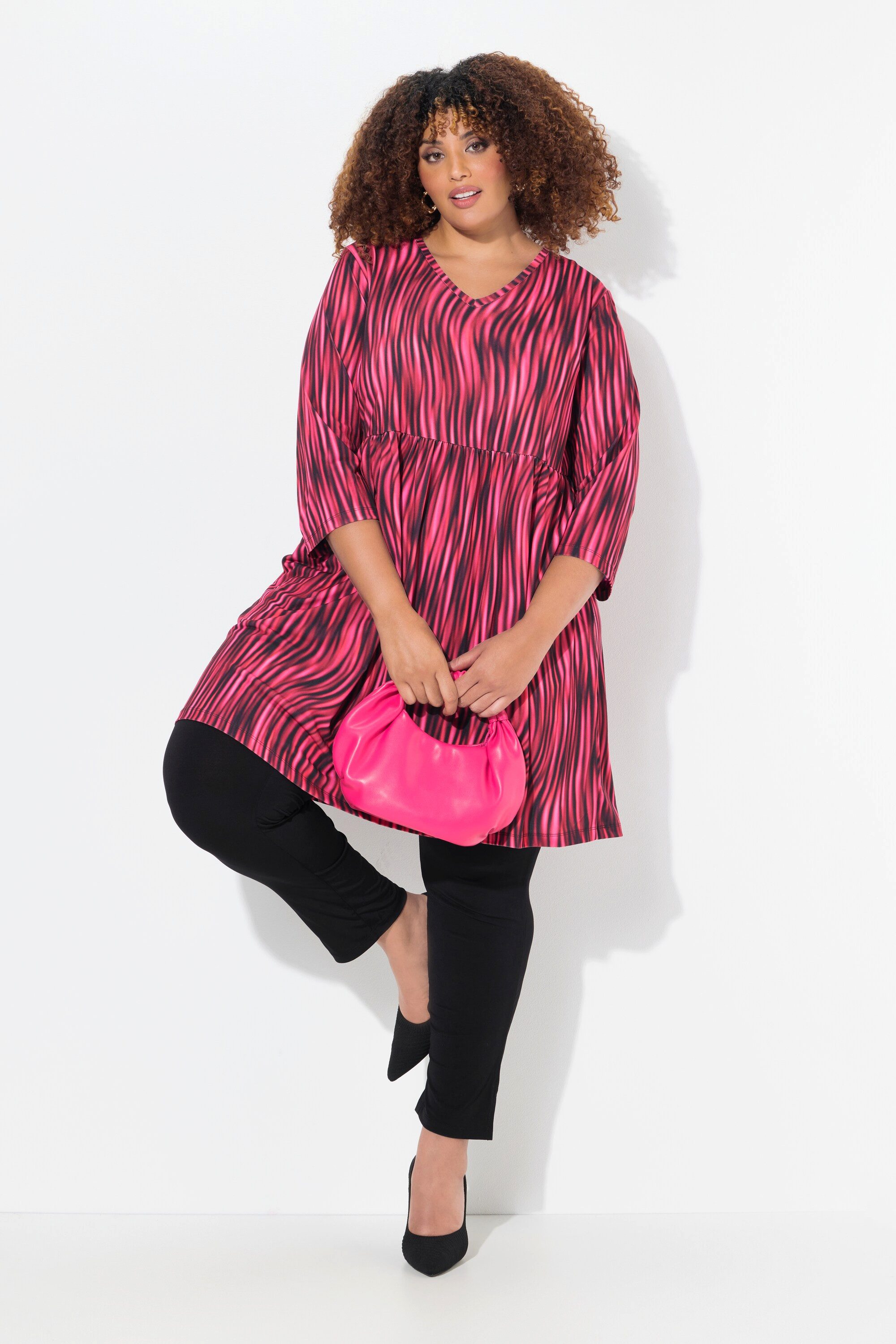 Ulla Popken Longshirt Longshirt A-Linie Print