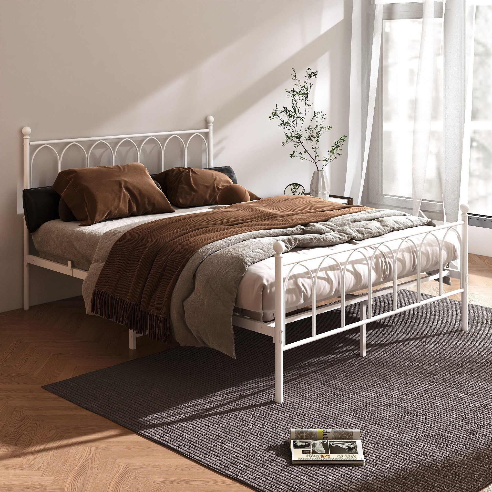 REDOM Metallbett Einzelbett Jugendzimmer mit Lattenrost ohne Martatze (140x günstig online kaufen