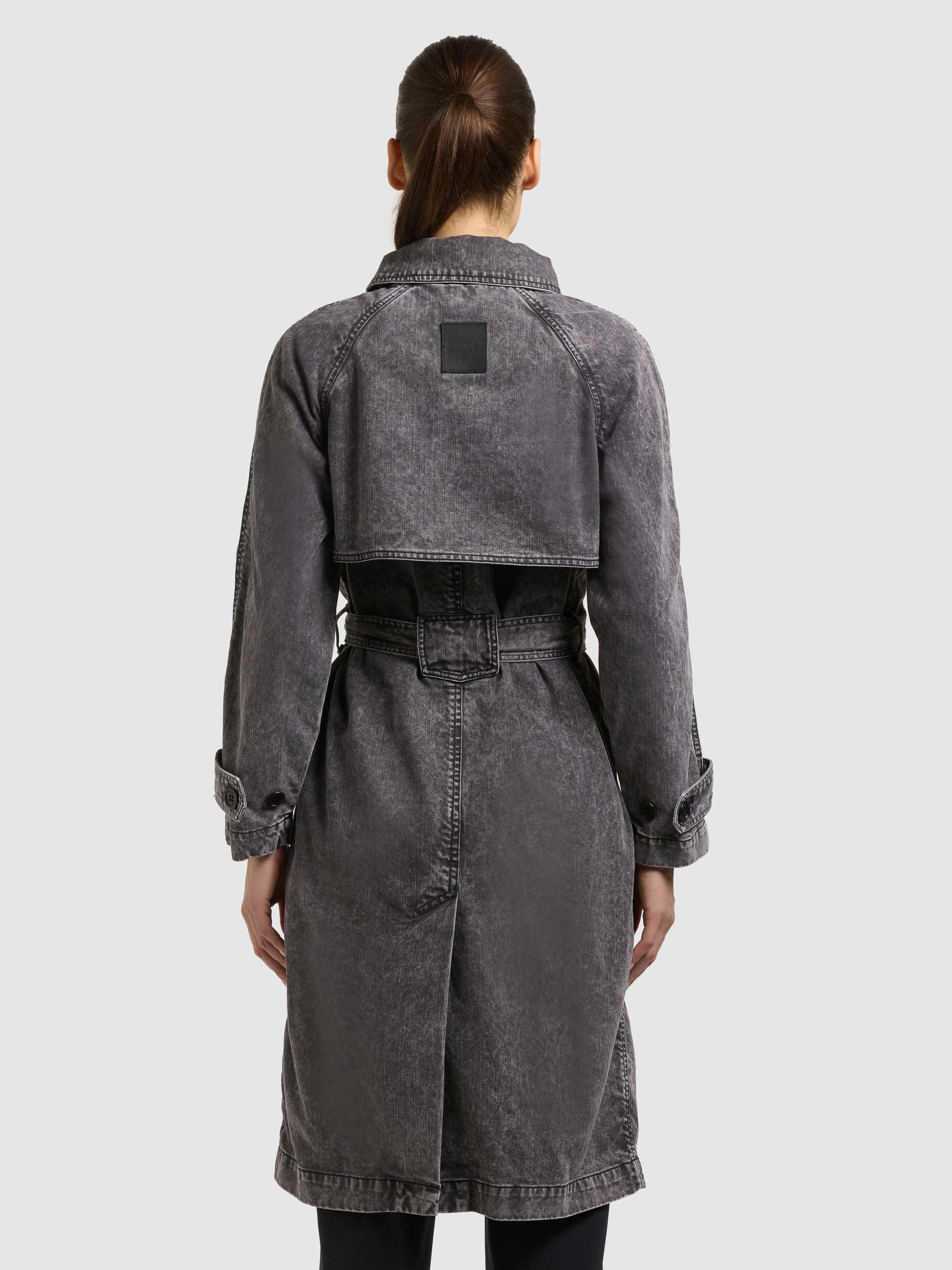 khujo Trenchcoat Enza Damen Übergangsmantel in Jeans-Optik
