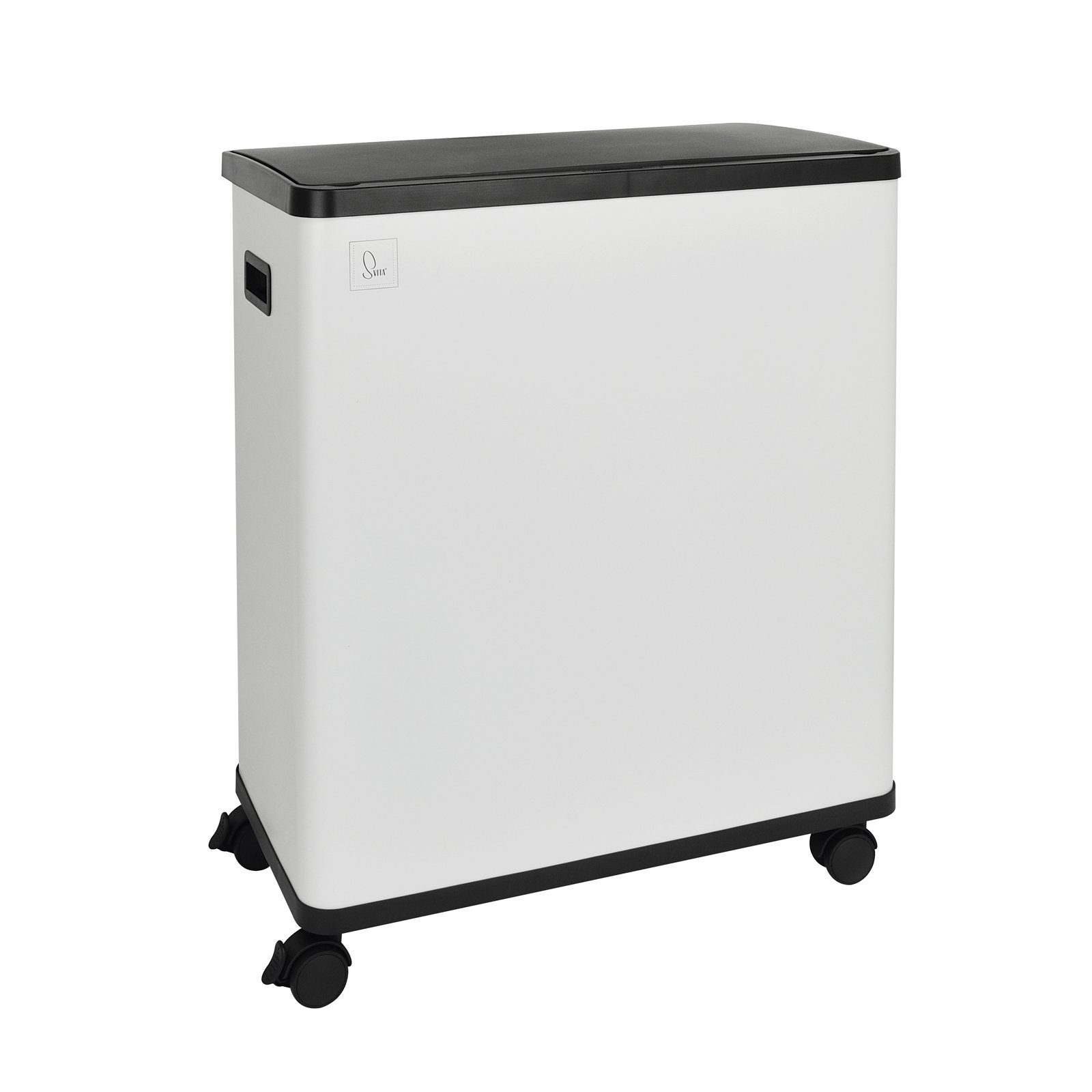 SVITA Mülltrennsystem SR2X30, Sensormülleimer, 2 Innenfächer, 60L, pulverbeschichteter Stahl, Weiß