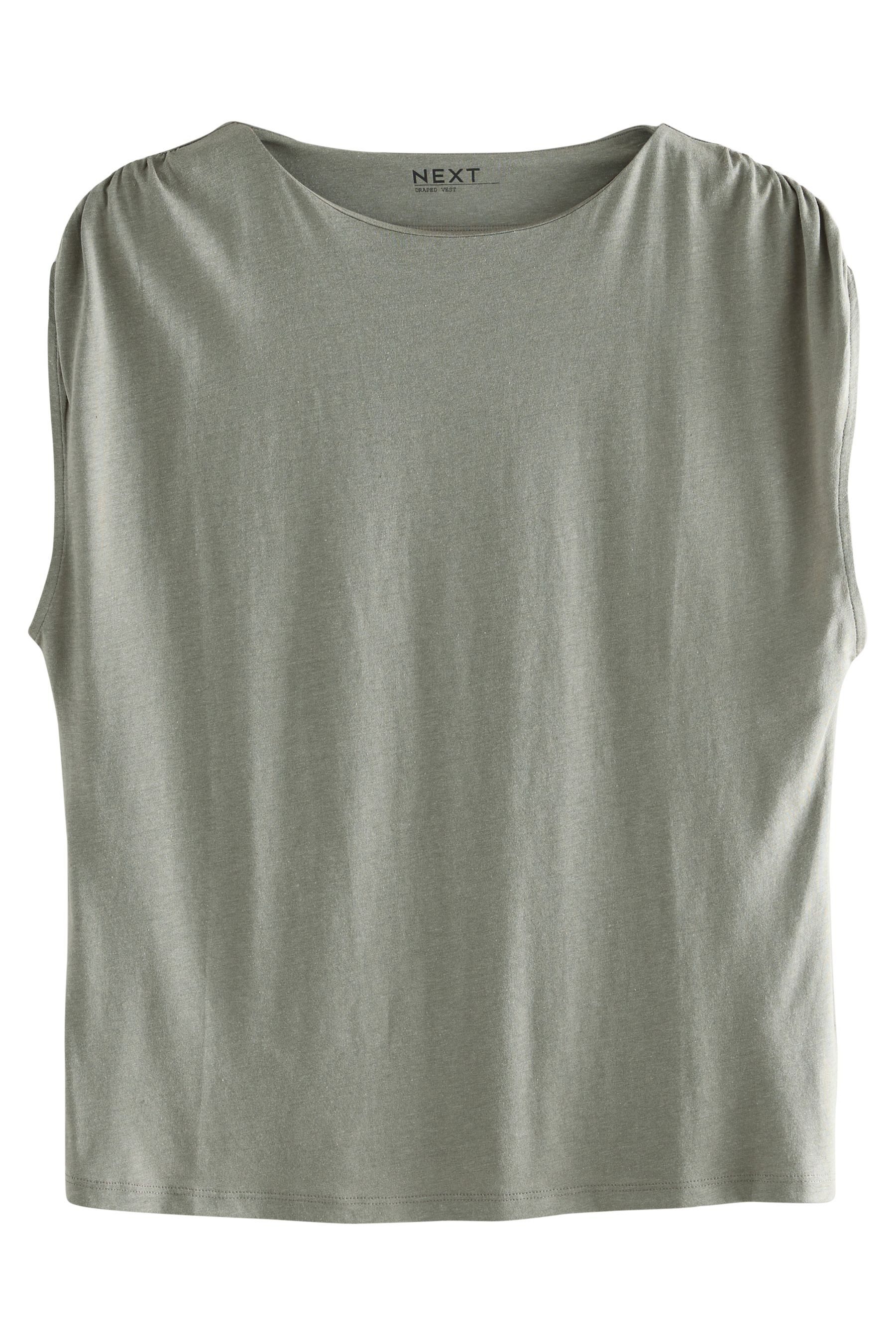 Next Shirttop Ärmelloses, drapiertes Top aus Baumwollgemisch (1-tlg)