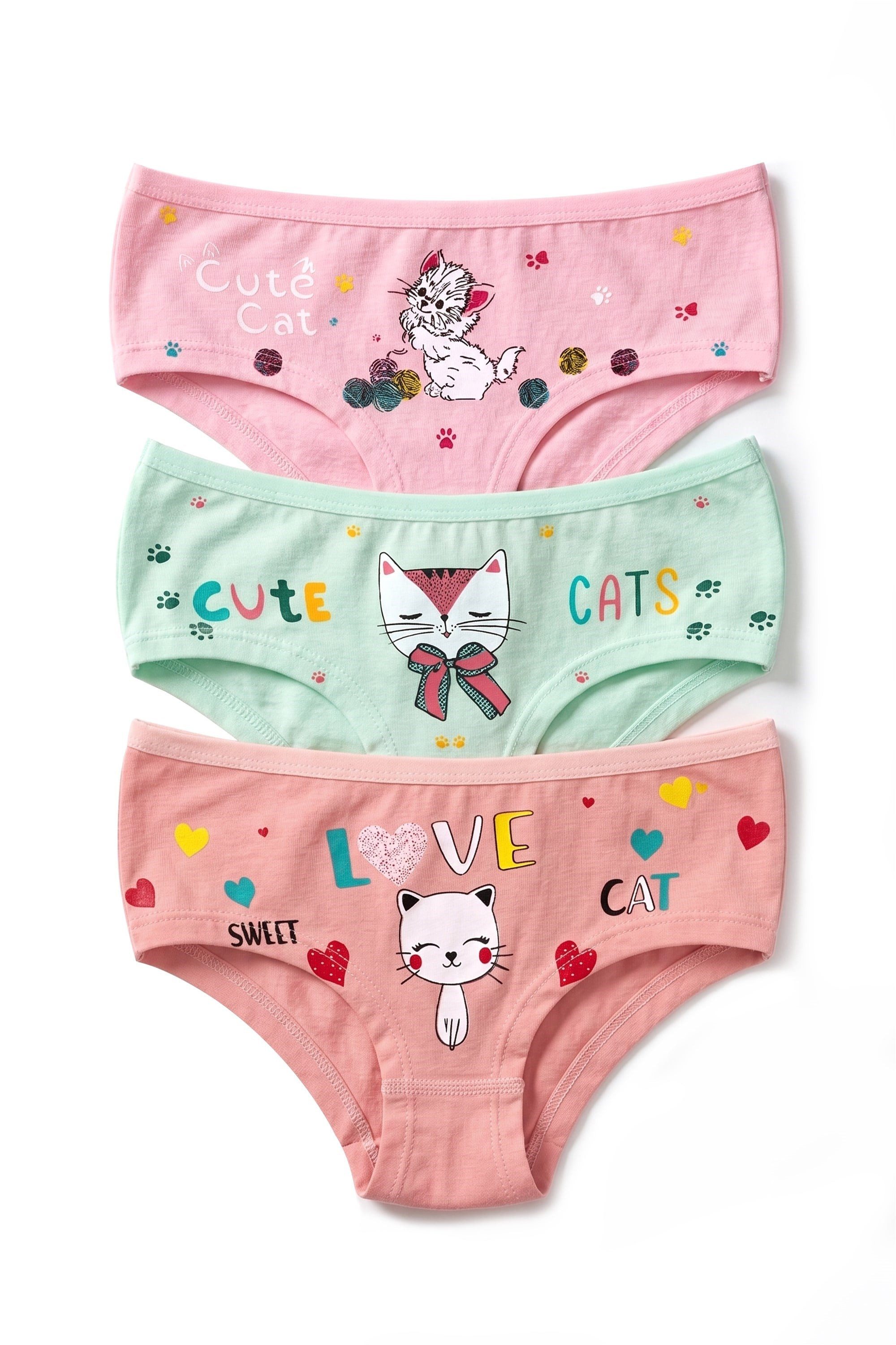 öts Unterkleid Öts Mädchen 3er-Pack Baumwollslips, atmungsaktiv