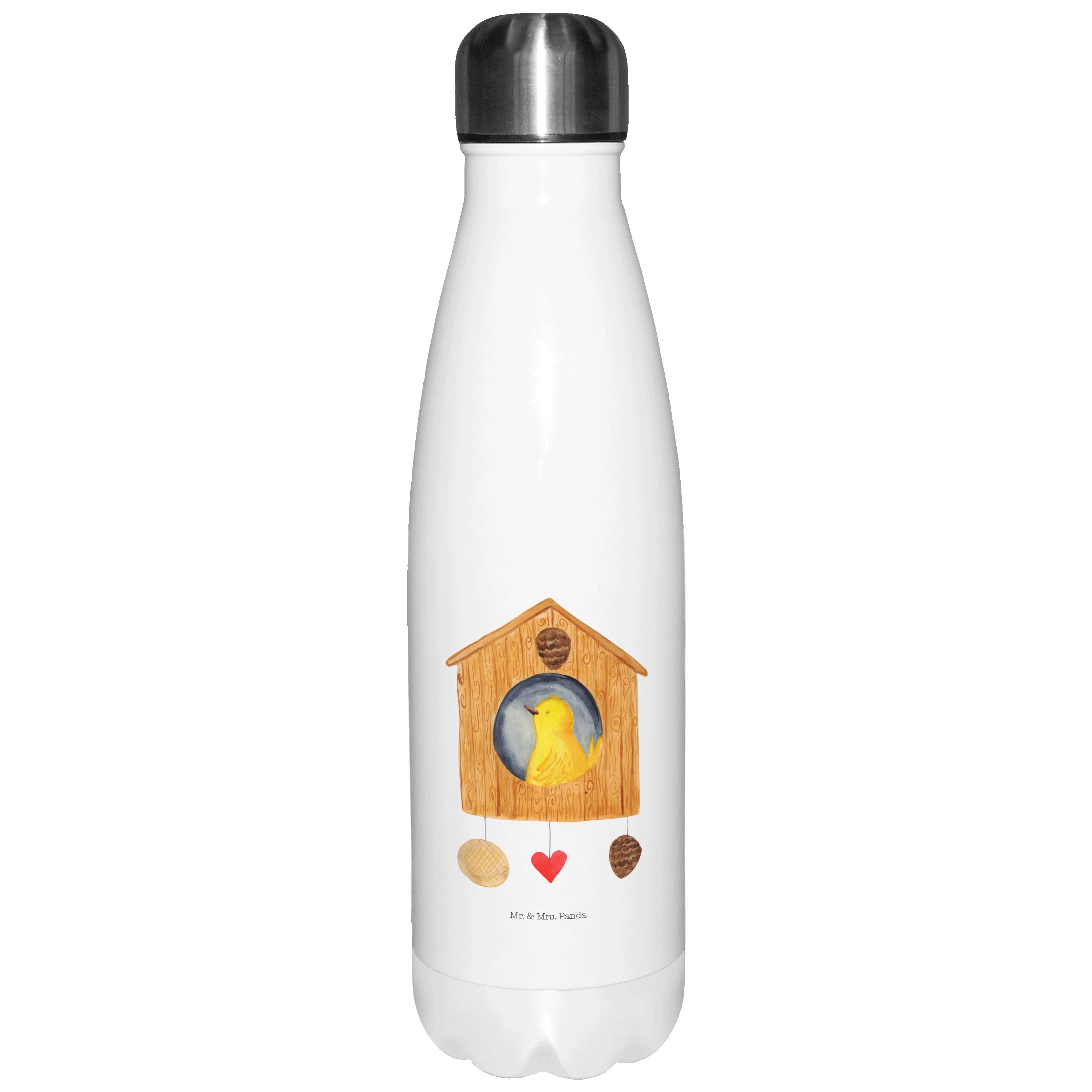 Mr. & Mrs. Panda Thermoflasche Vogelhaus Home Weiß Geschenk, Tiere