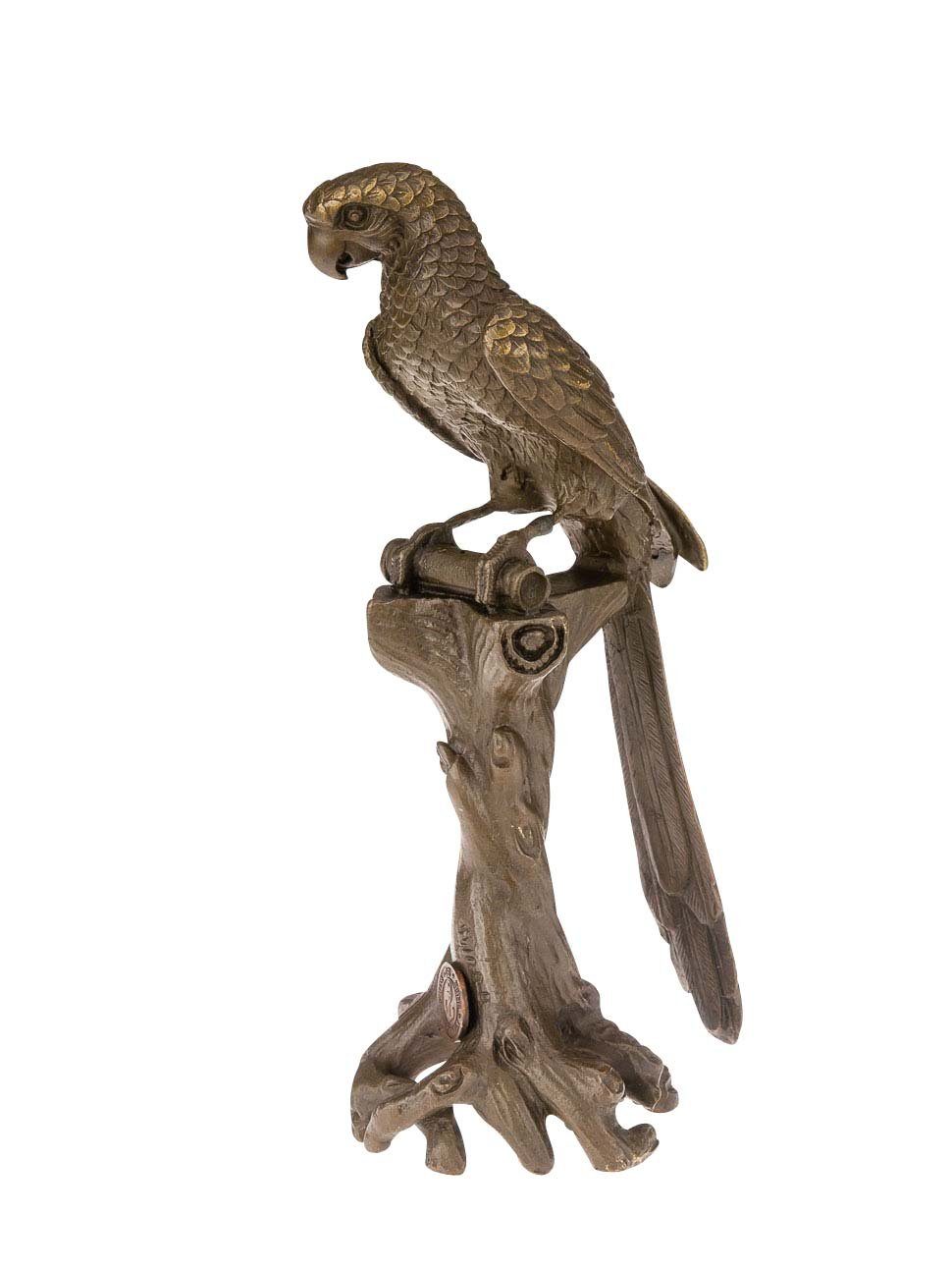 Aubaho Skulptur Bronze Ara Papagei Bronzefigur antik sculptu Bronzeskulptur Stil Vogel