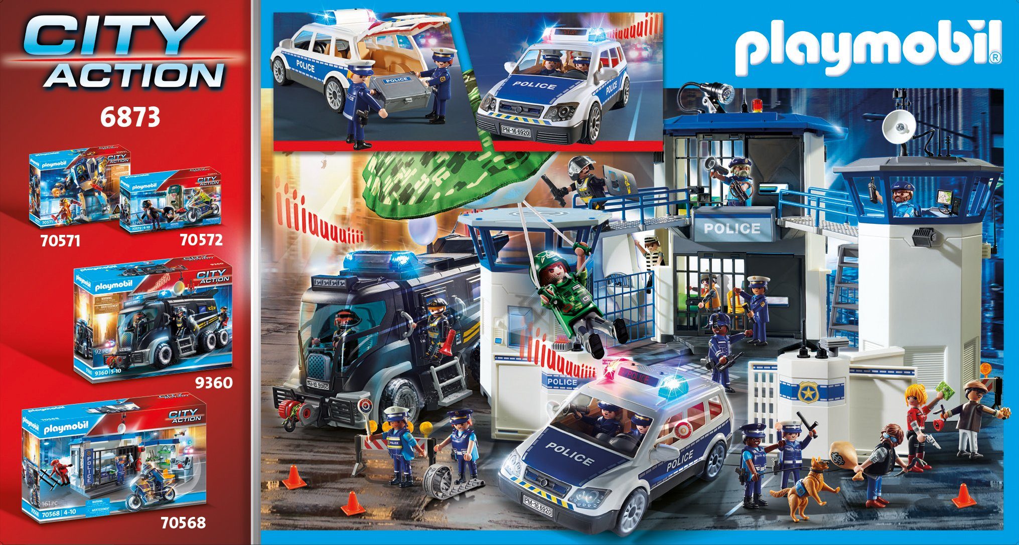 (6873), Polizei-Einsatzwagen City (35 St), Playmobil® Action, Made in Konstruktions-Spielset Germany