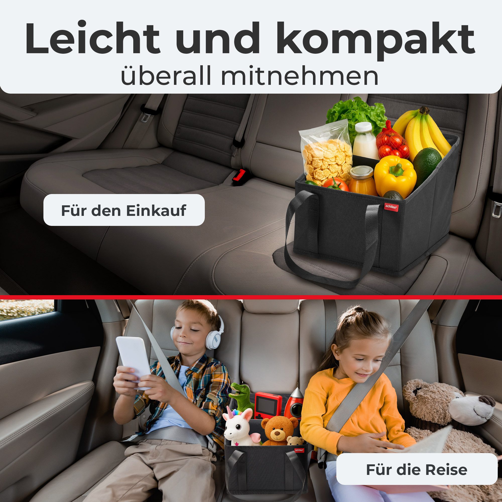 achilles Klappbox achilles Beifahrer-Organizer Rücksitz-Box Autositz-Tasche, 40 l – Bild 5 von 5